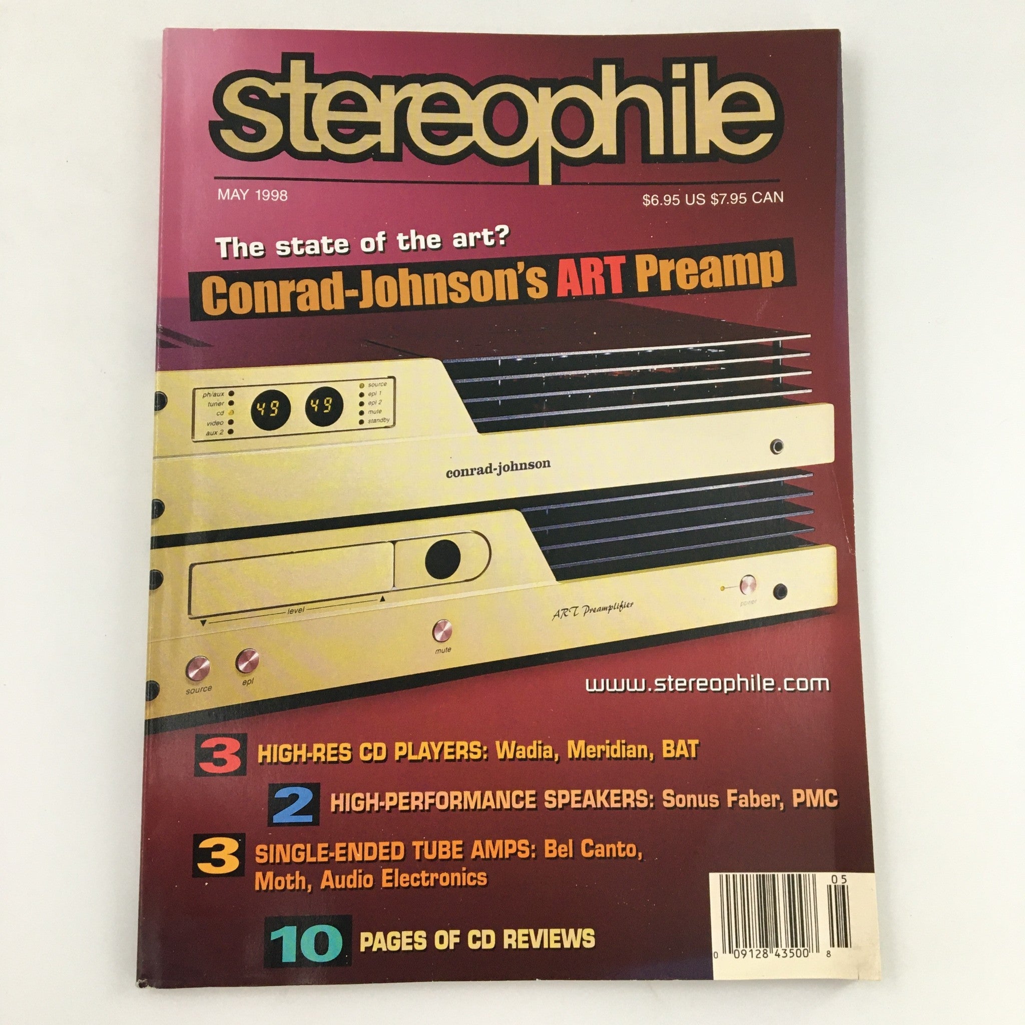 Stereophile Magazine May 1998 Conrad-Johnson's Art Preamplifier, Newsstand