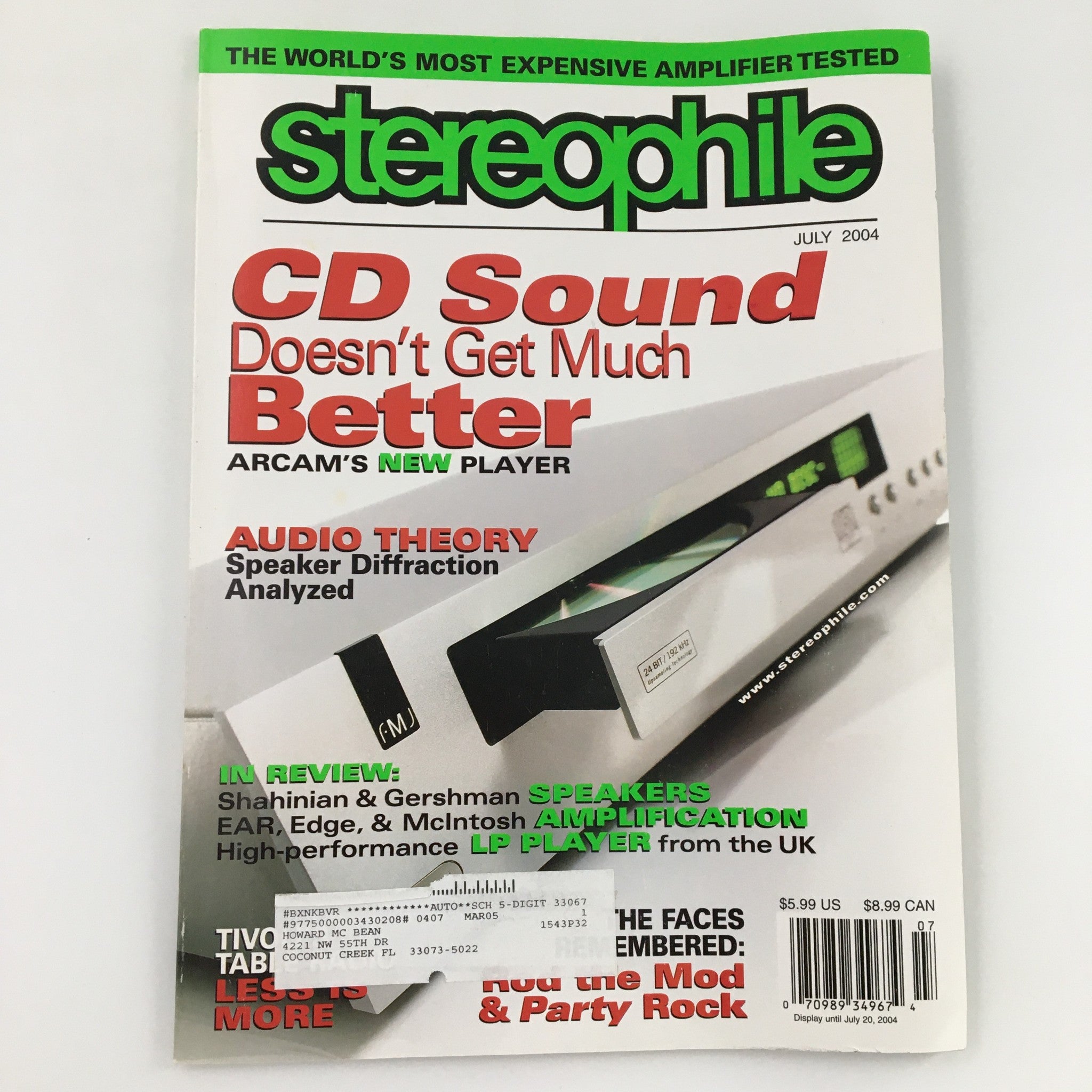 Stereophile Magazine July 2004 Shahinian & Gershman Speakers In Review