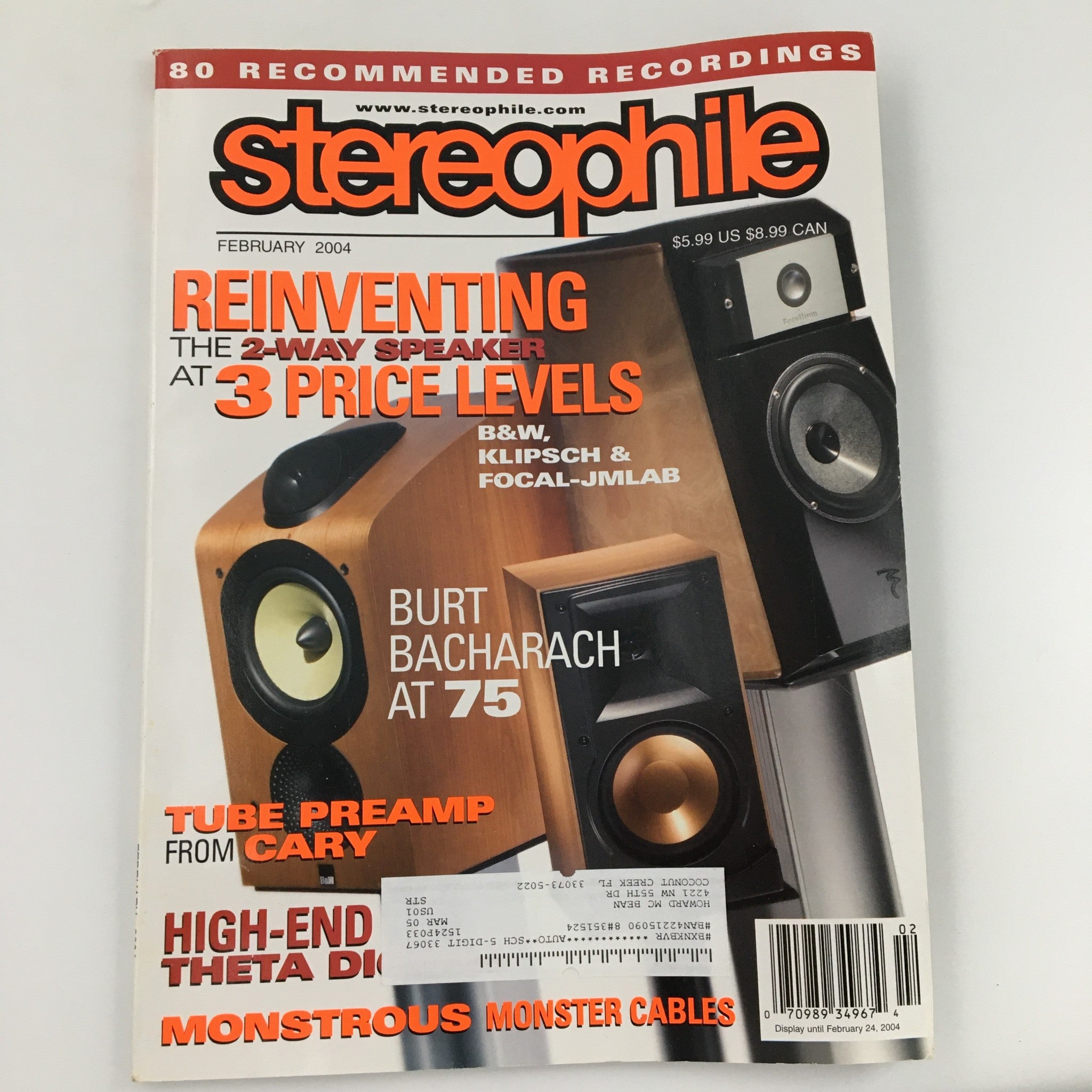 Stereophile Magazine February 2004 American Composer Burt Bacharach at 75