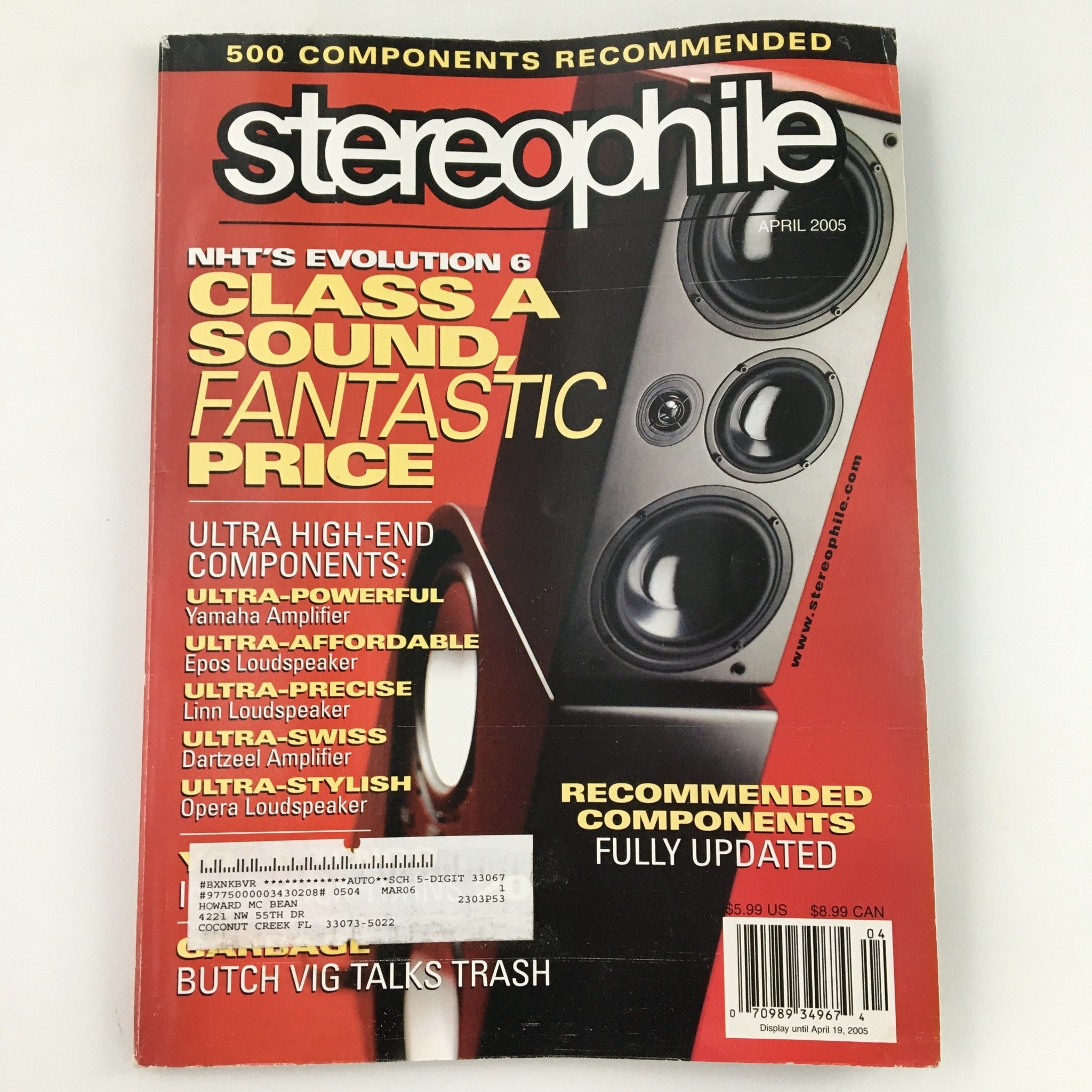 Stereophile Magazine April 2005 American Musician Butch Vig Talks Trash Feature