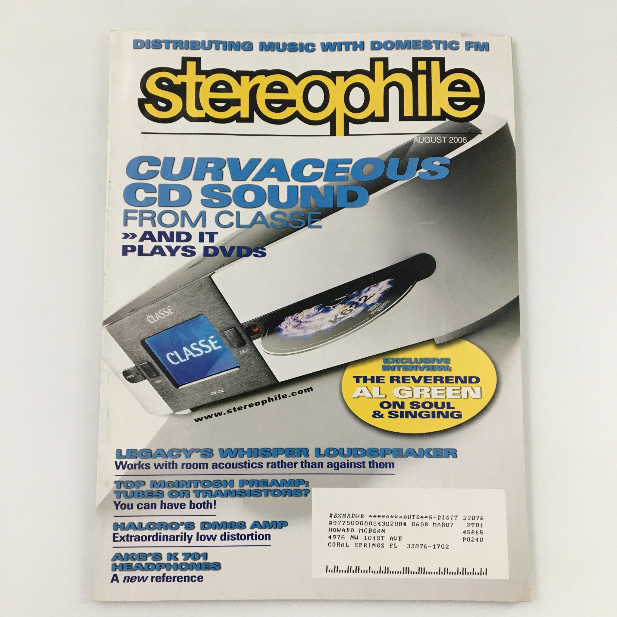 Stereophile Magazine August 2006 The Reverend Al Green On Soul and Singing