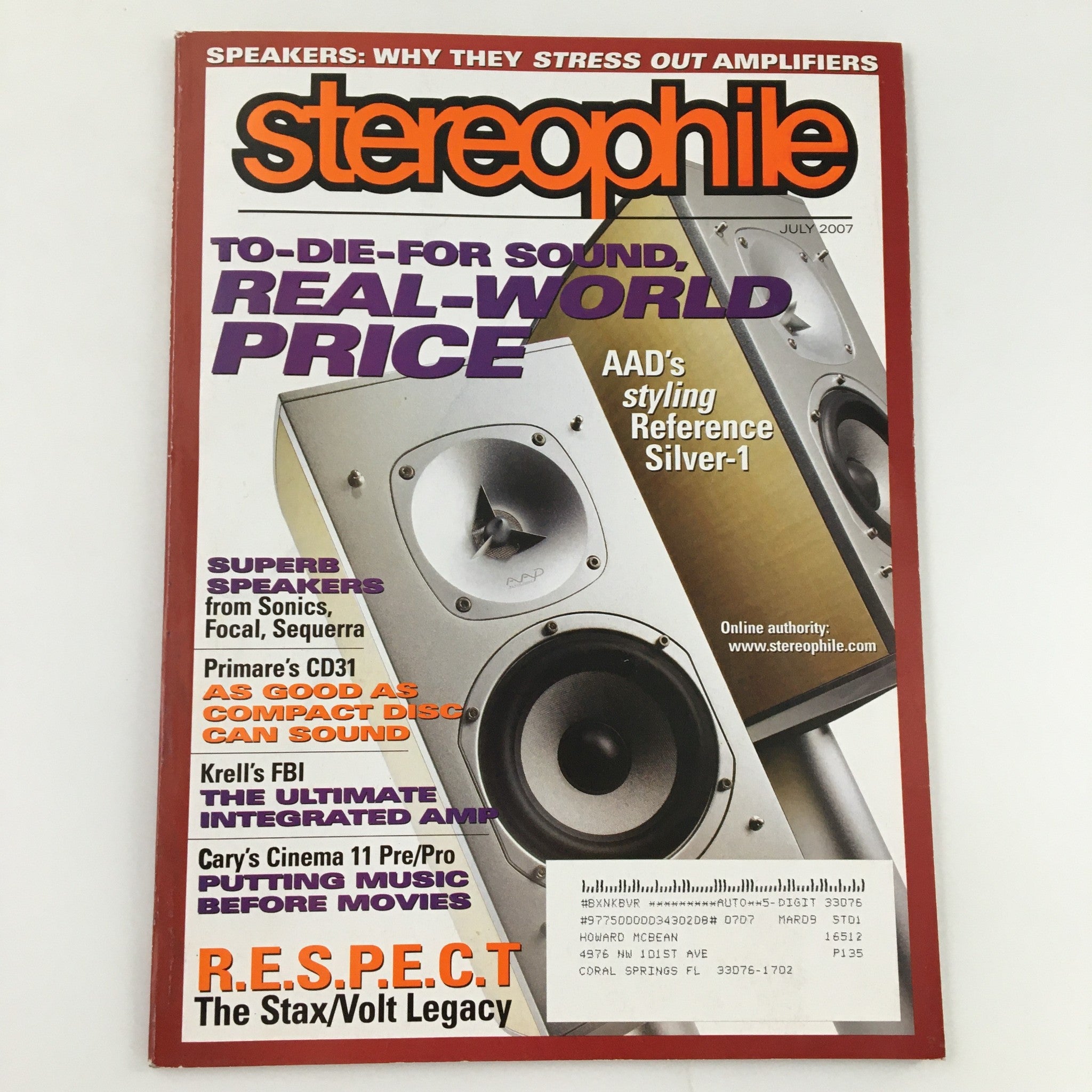 Stereophile Magazine July 2007 AAD's Styling Reference Silver-1 Feature