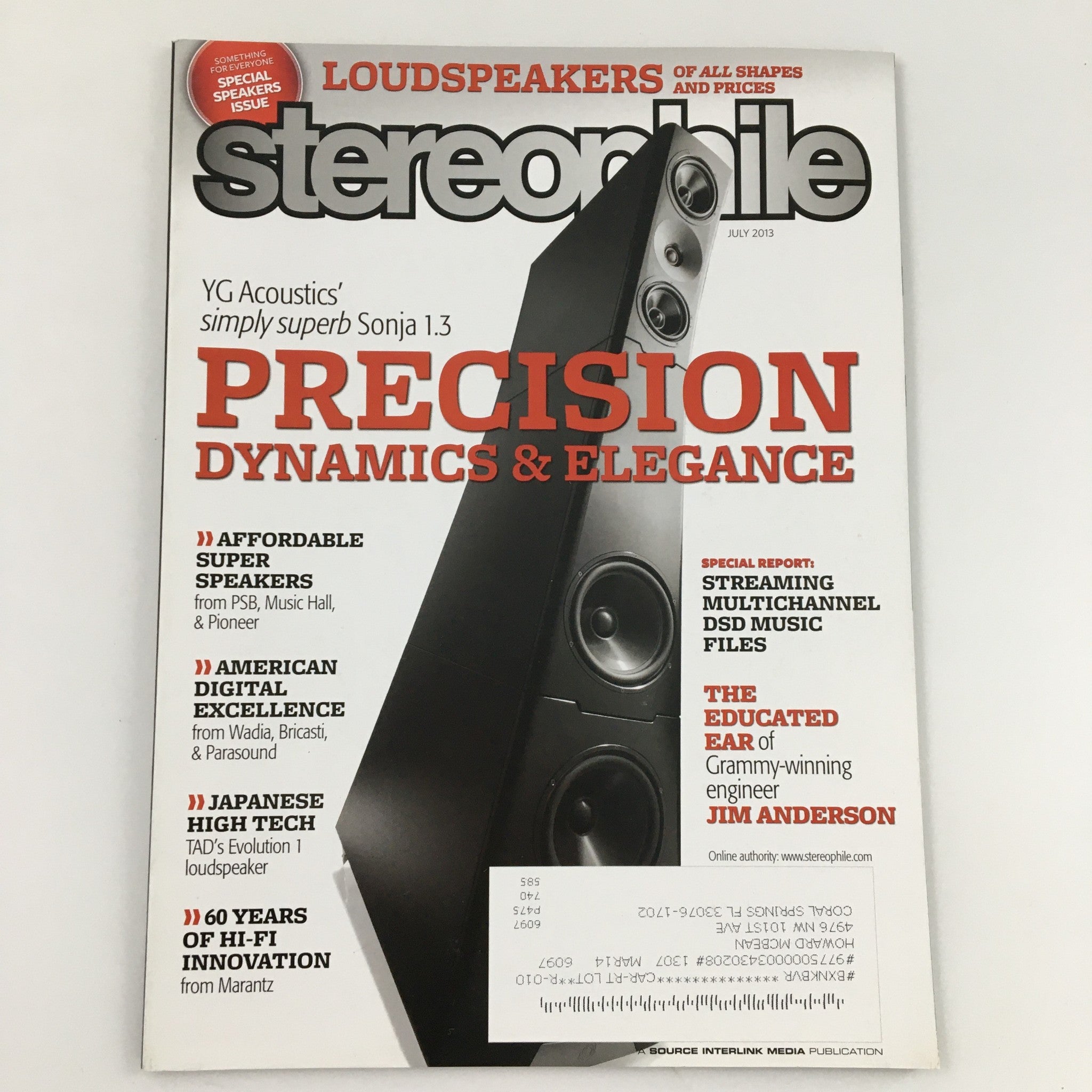 Stereophile Magazine July 2013 YG Acoustic's Sonja 1.3 Dynamics and Elegance