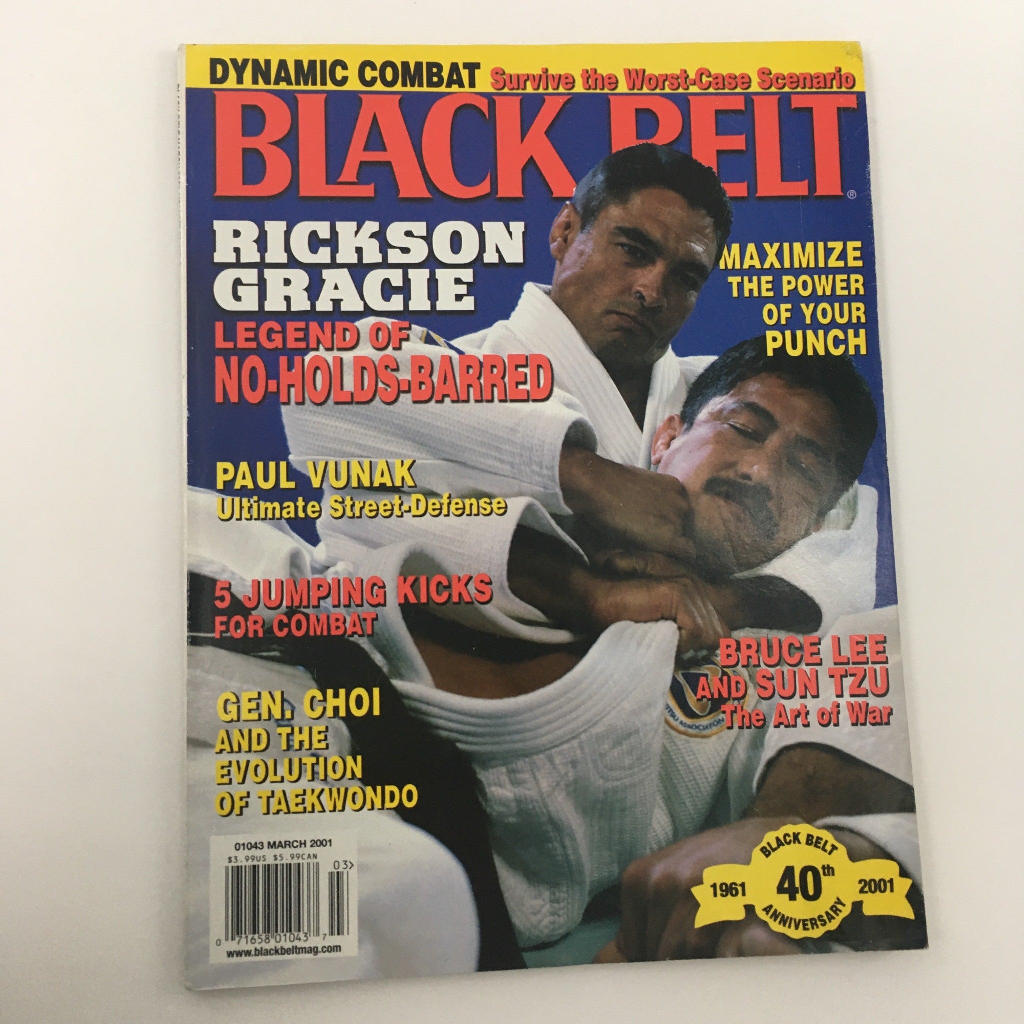 Black Belt Magazine March 2001 Rickson Gracie Legend No-Holds-Barred, Newsstand