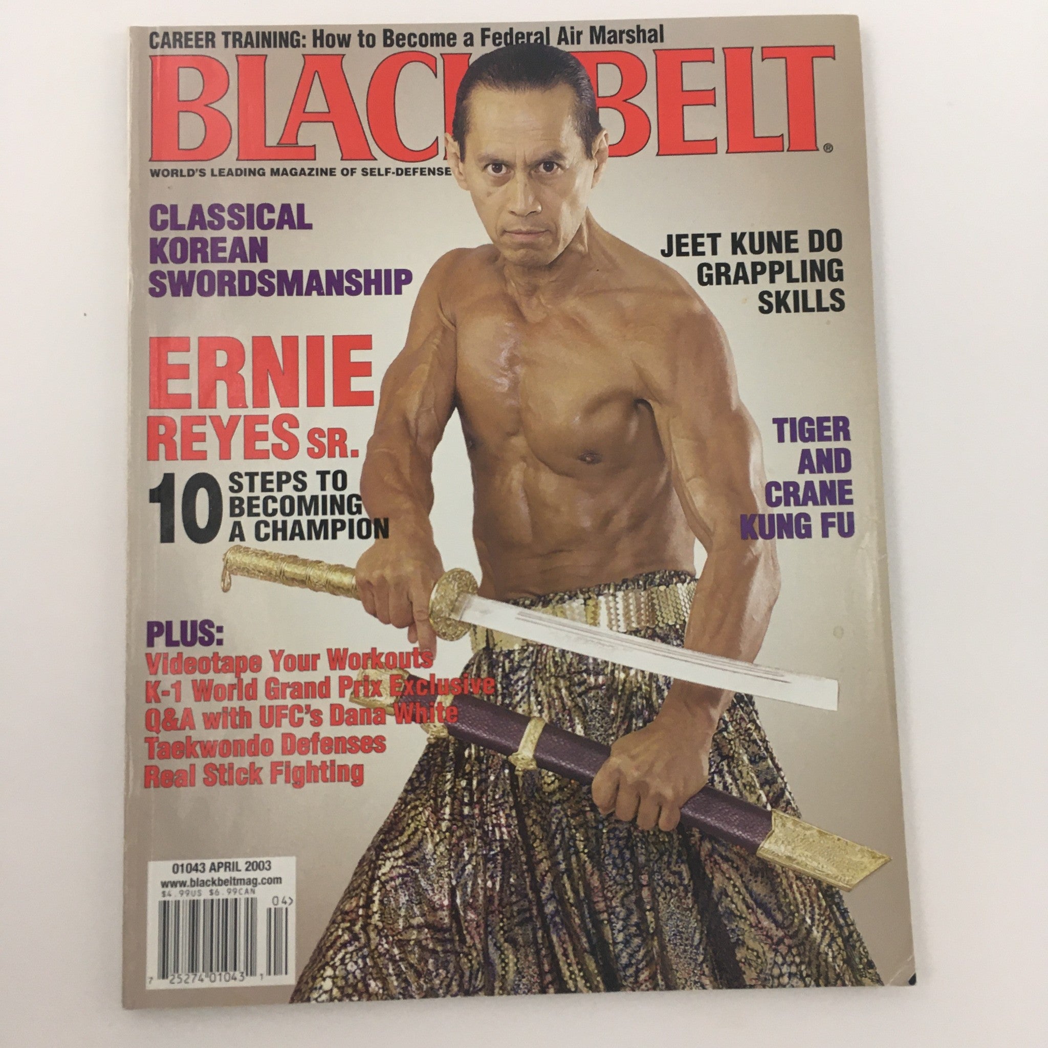 Black Belt Magazine April 2003 Champion Ernie Reyes Sr. Feature, Newsstand