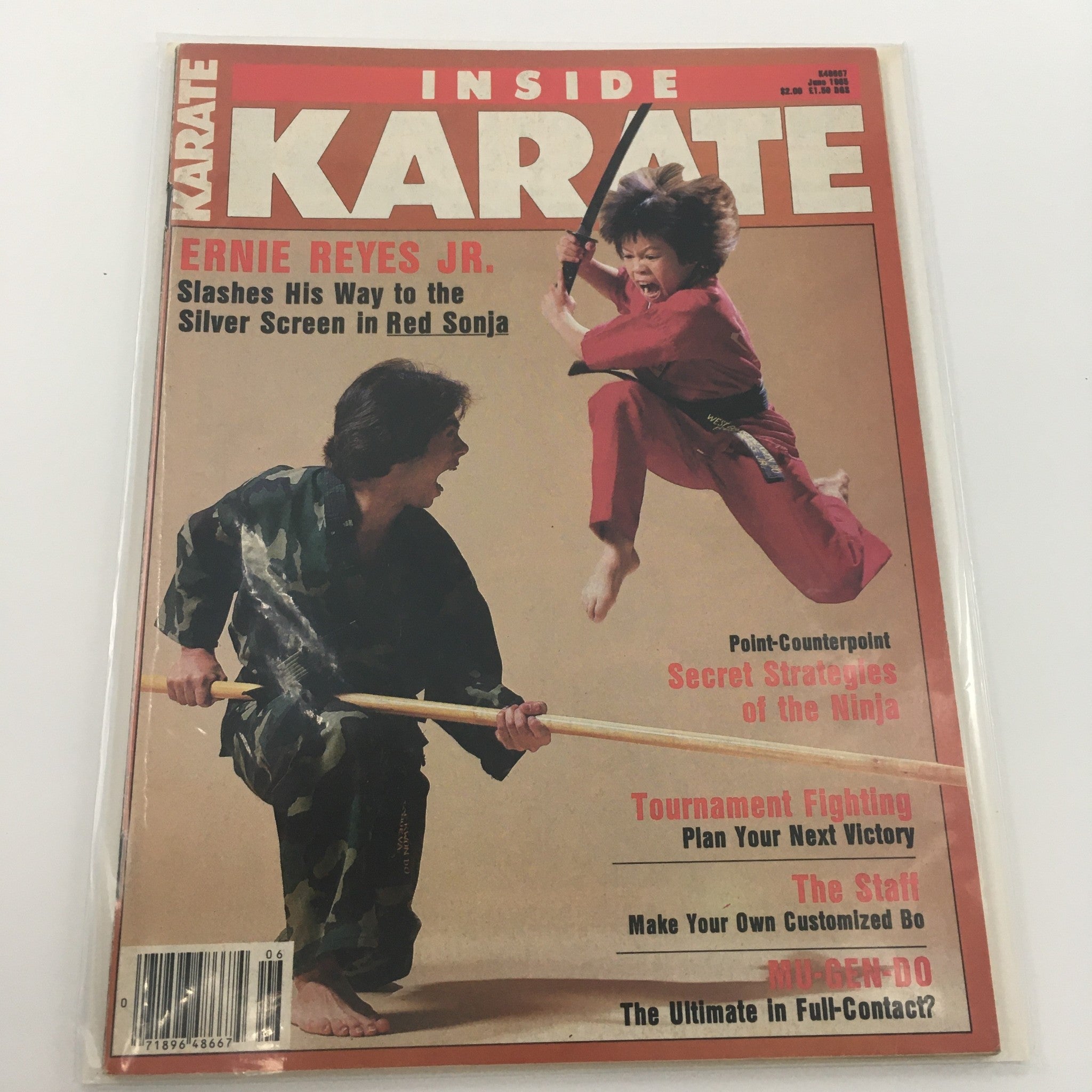 VTG Inside Karate Magazine June 1985 Ernie Reyes Jr. in Red Sonja, Newsstand