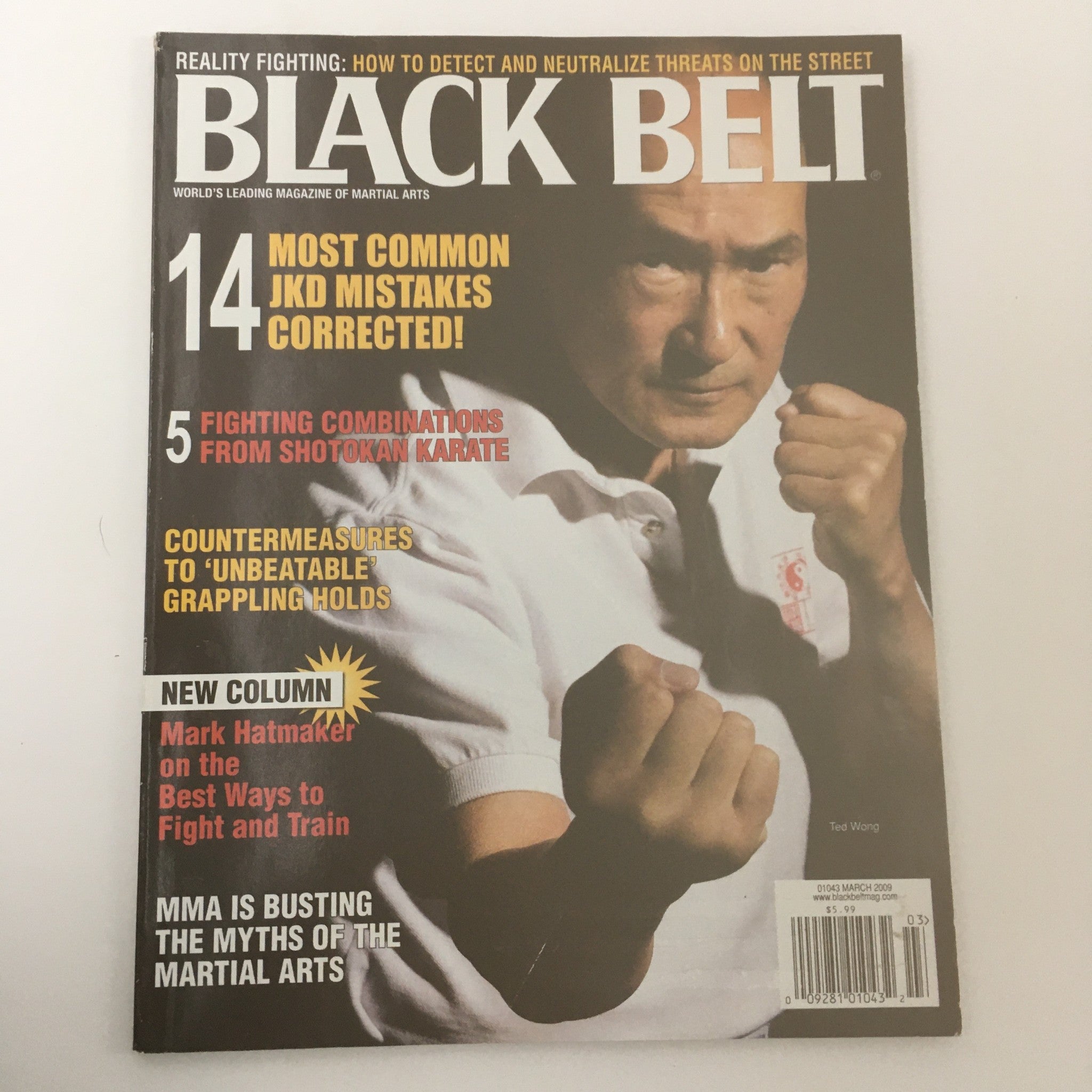 Black Belt Magazine March 2009 Ted Wong Unbeatable Grappling Hold, Newsstand