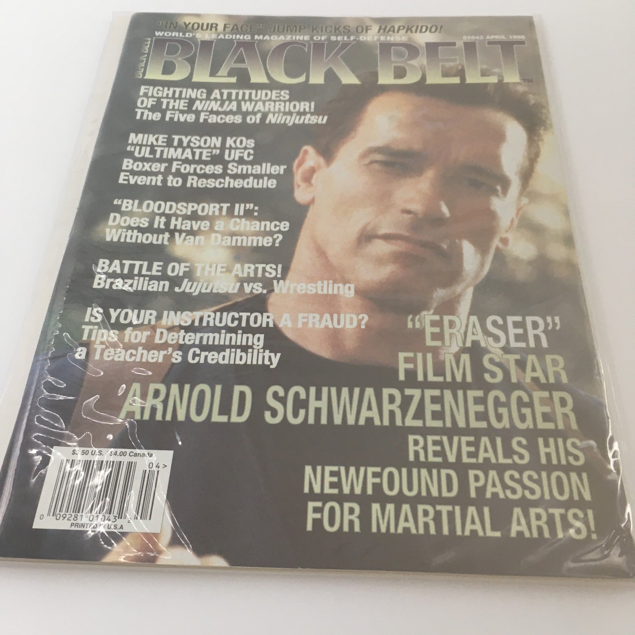 Black Belt Magazine April 1996 Arnold Schwarzenegger's Passion, Newsstand