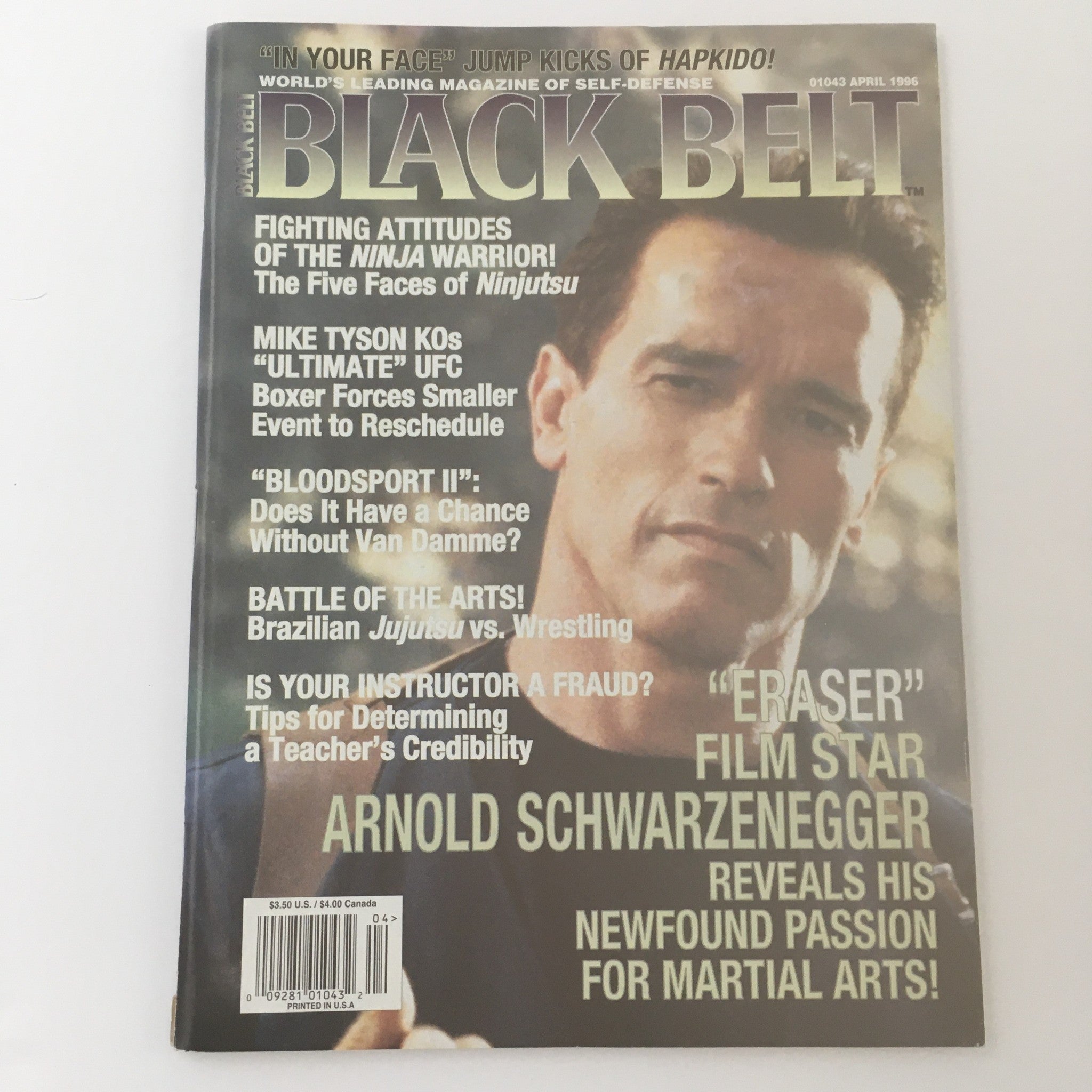 Black Belt Magazine April 1996 Arnold Schwarzenegger's Passion, Newsstand