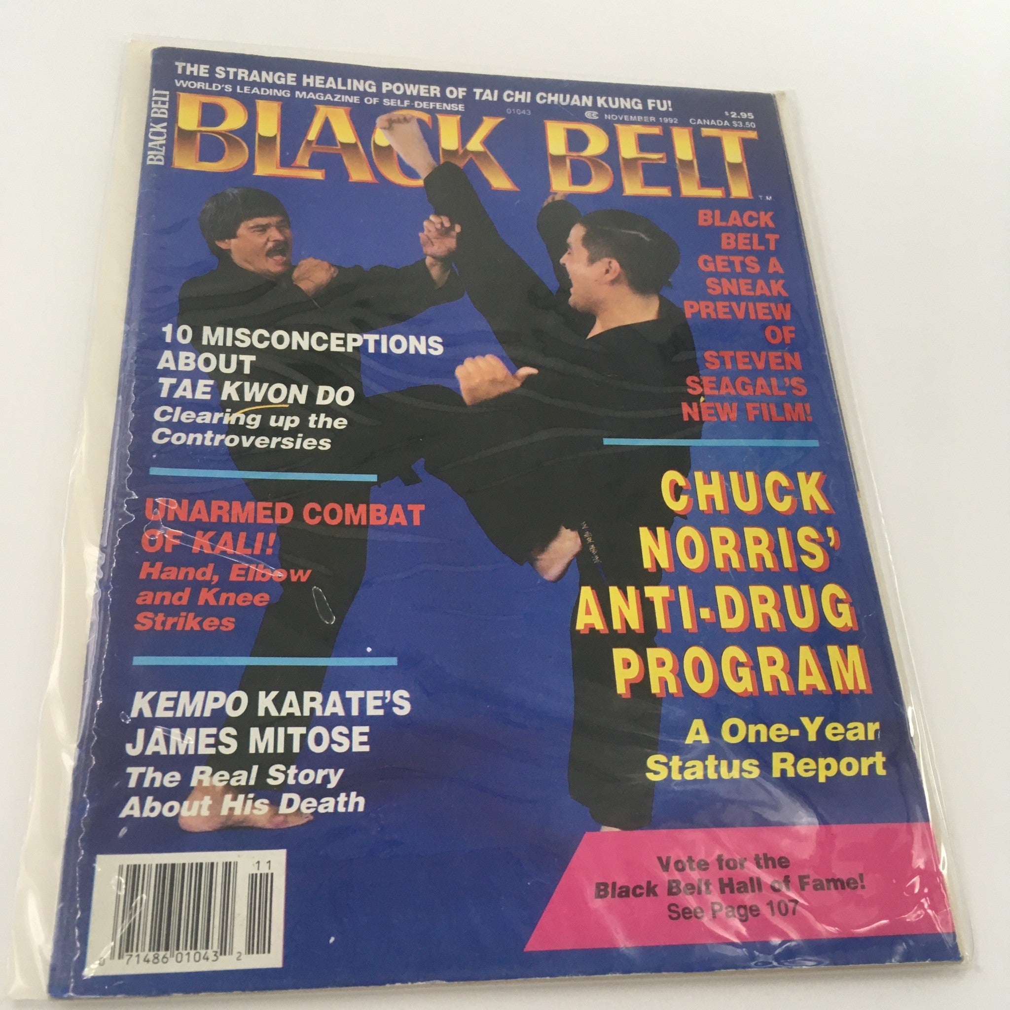 Black Belt Magazine November 1992 Kempo Karate's James Mitose, Newsstand