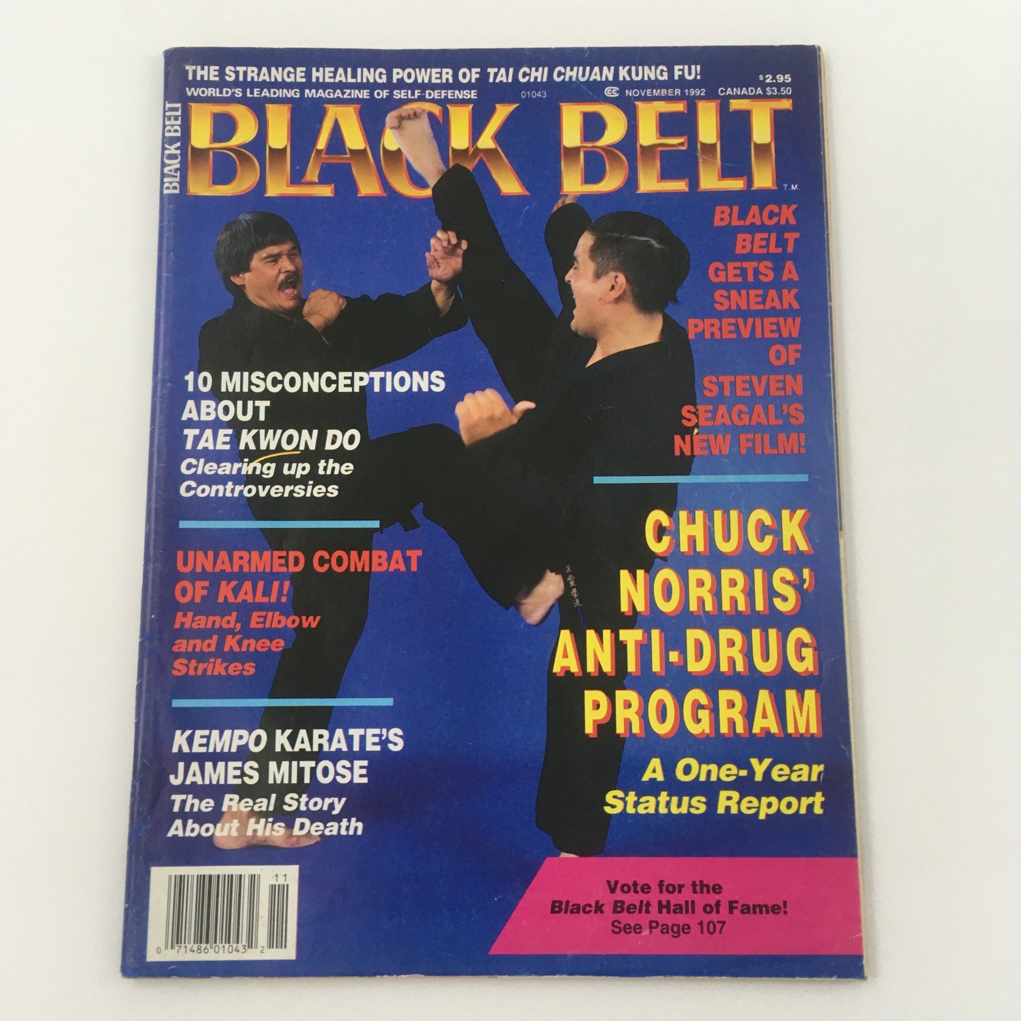 Black Belt Magazine November 1992 Kempo Karate's James Mitose, Newsstand