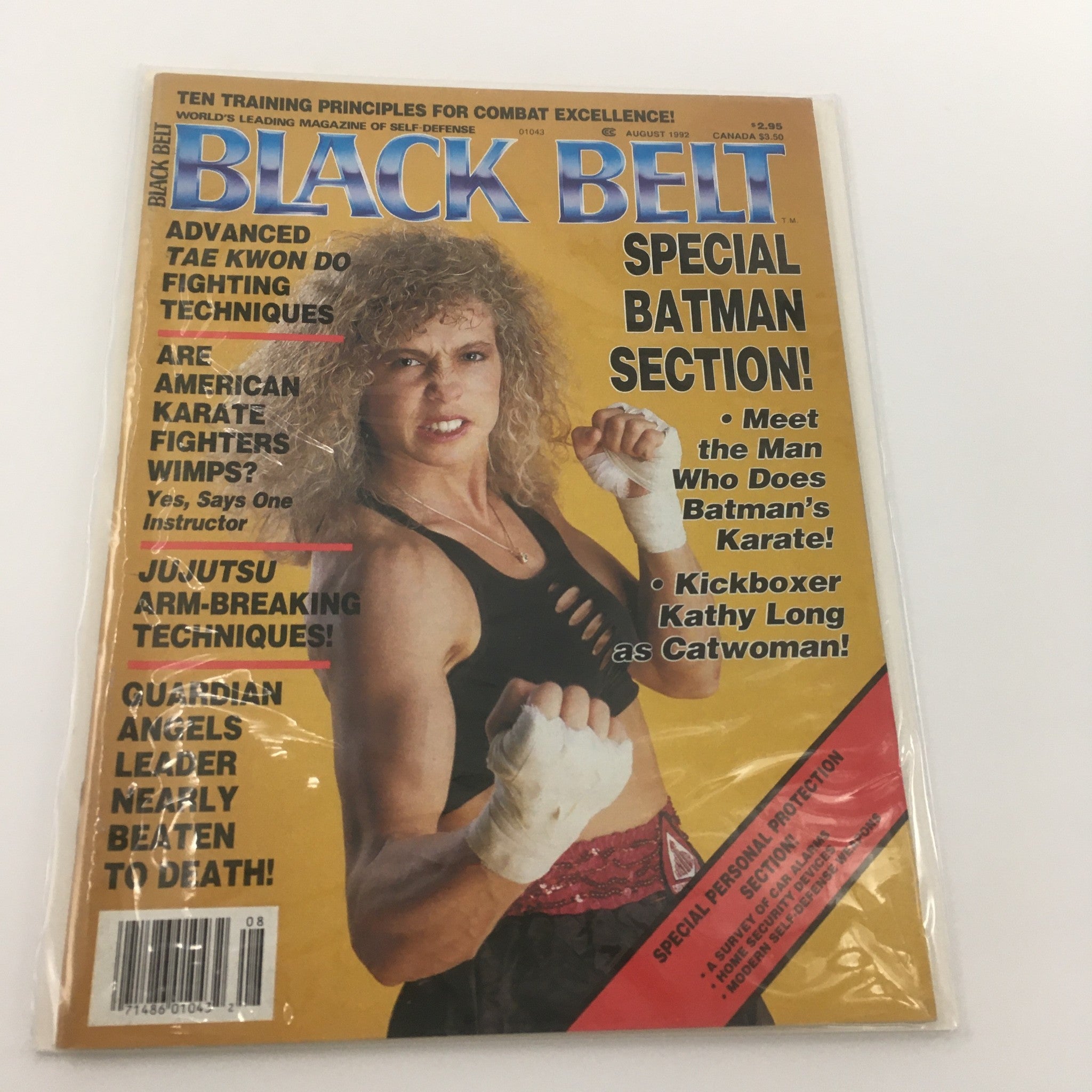 Black Belt Magazine August 1992 Kickboxer Kathy Long as Catwoman, Newsstand