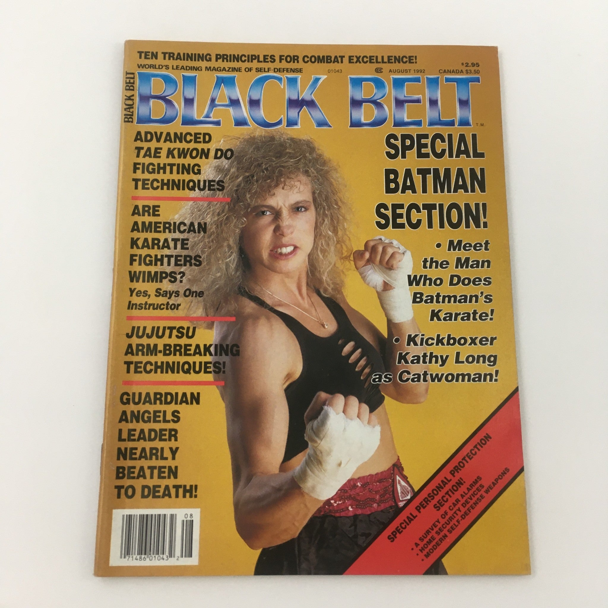 Black Belt Magazine August 1992 Kickboxer Kathy Long as Catwoman, Newsstand