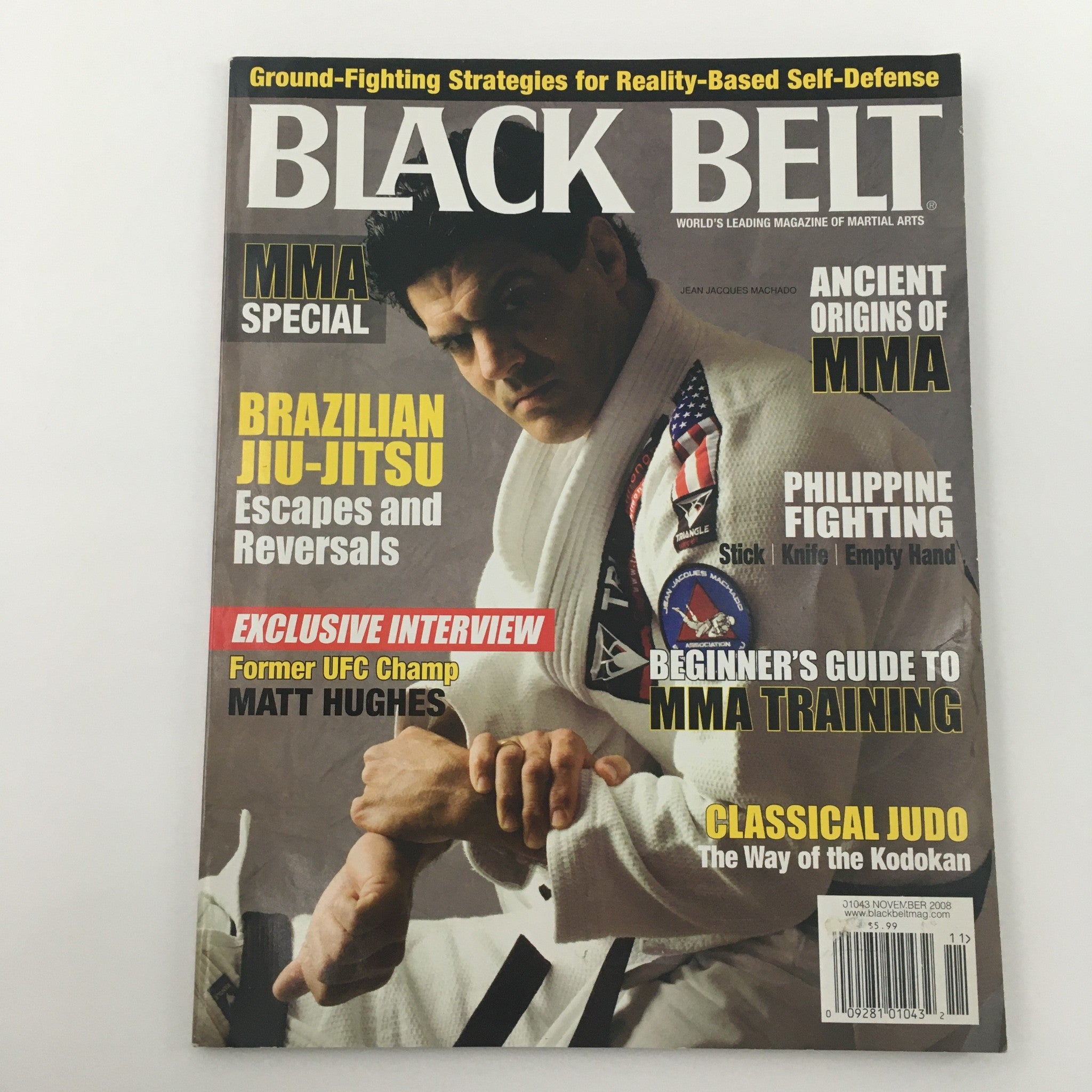 Black Belt Magazine November 2008 Jean Jacques Machado Feature, Newsstand