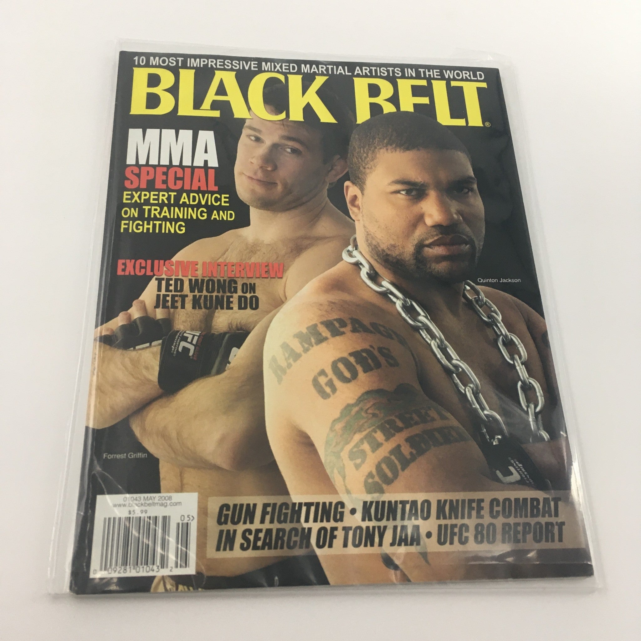 Black Belt Magazine May 2008 MMA Forrest Griffin & Quinton Jackson, Newsstand