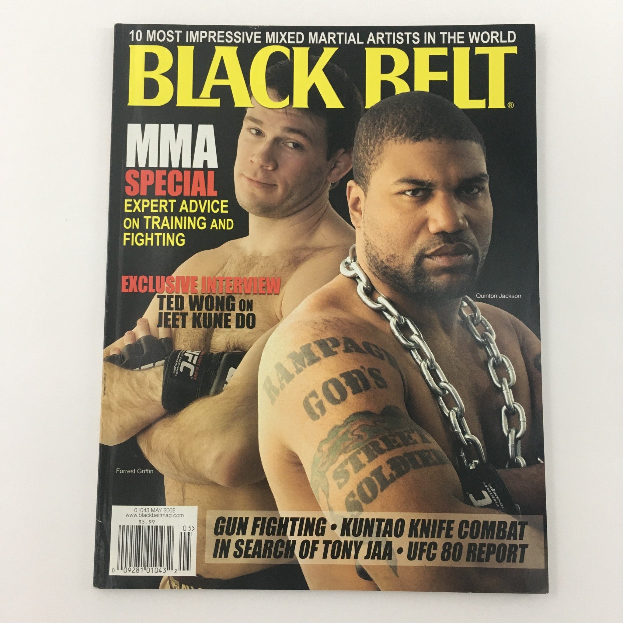 Black Belt Magazine May 2008 MMA Forrest Griffin & Quinton Jackson, Newsstand