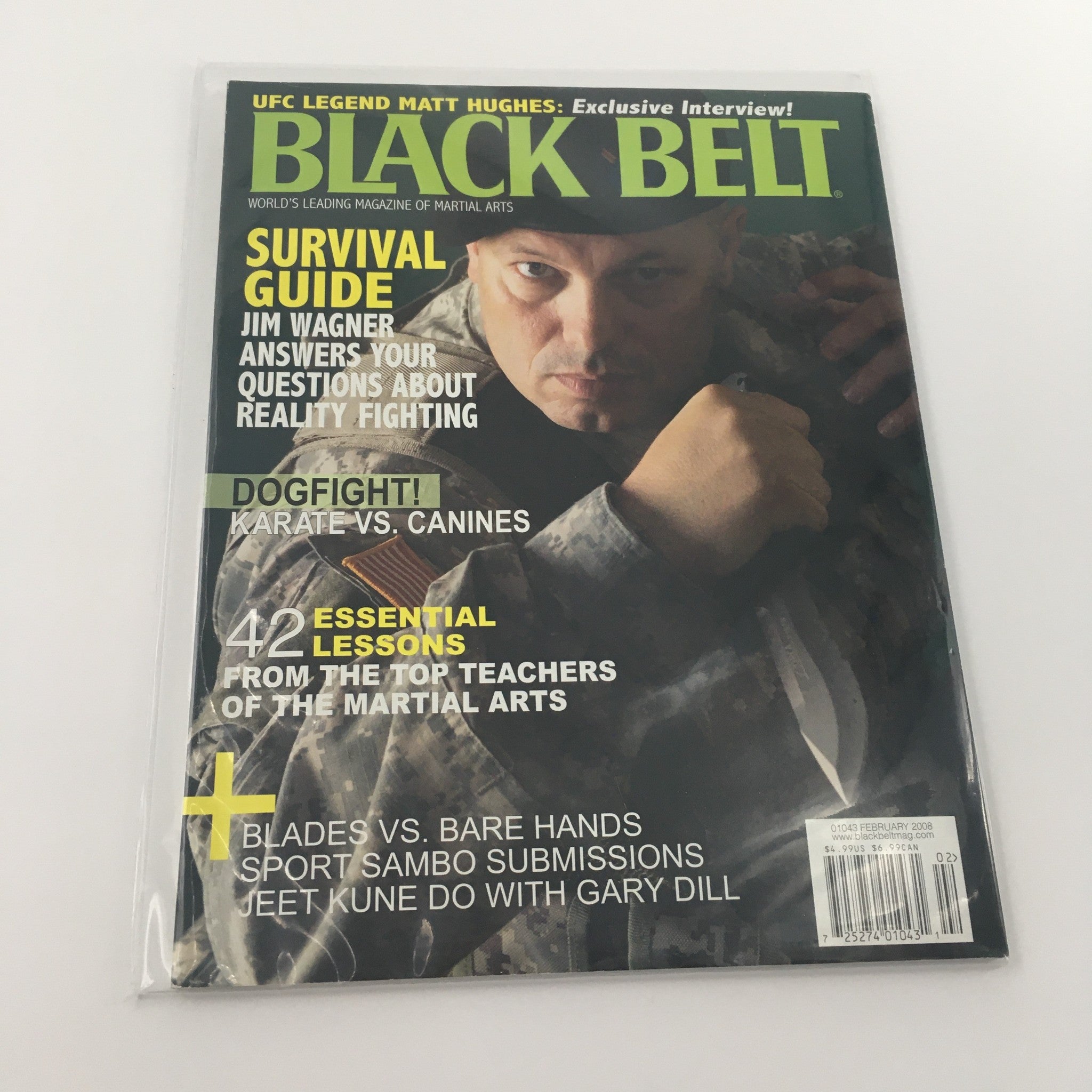 Black Belt Magazine February 2008 Survival Guide by Jim Wagner, Newsstand