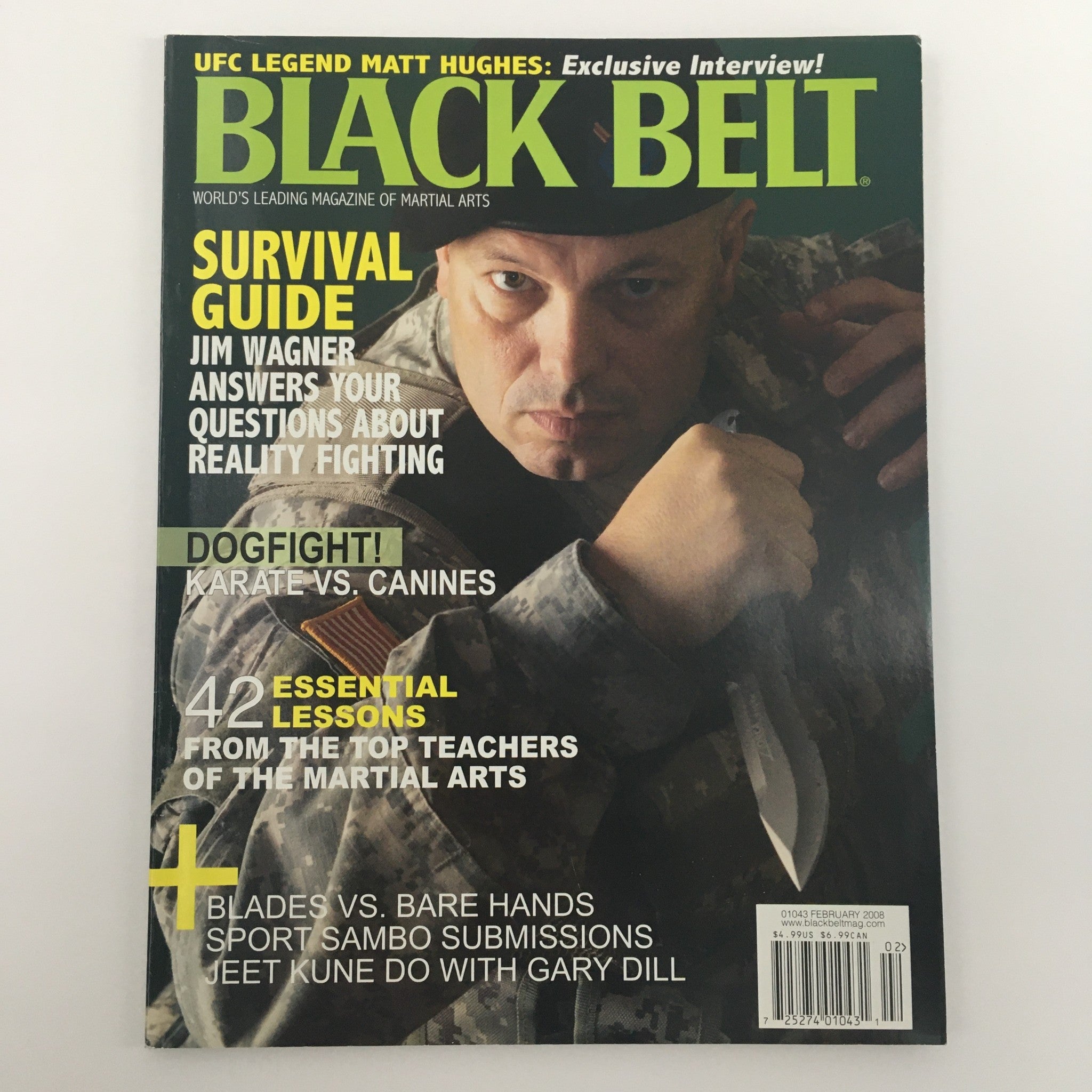 Black Belt Magazine February 2008 Survival Guide by Jim Wagner, Newsstand