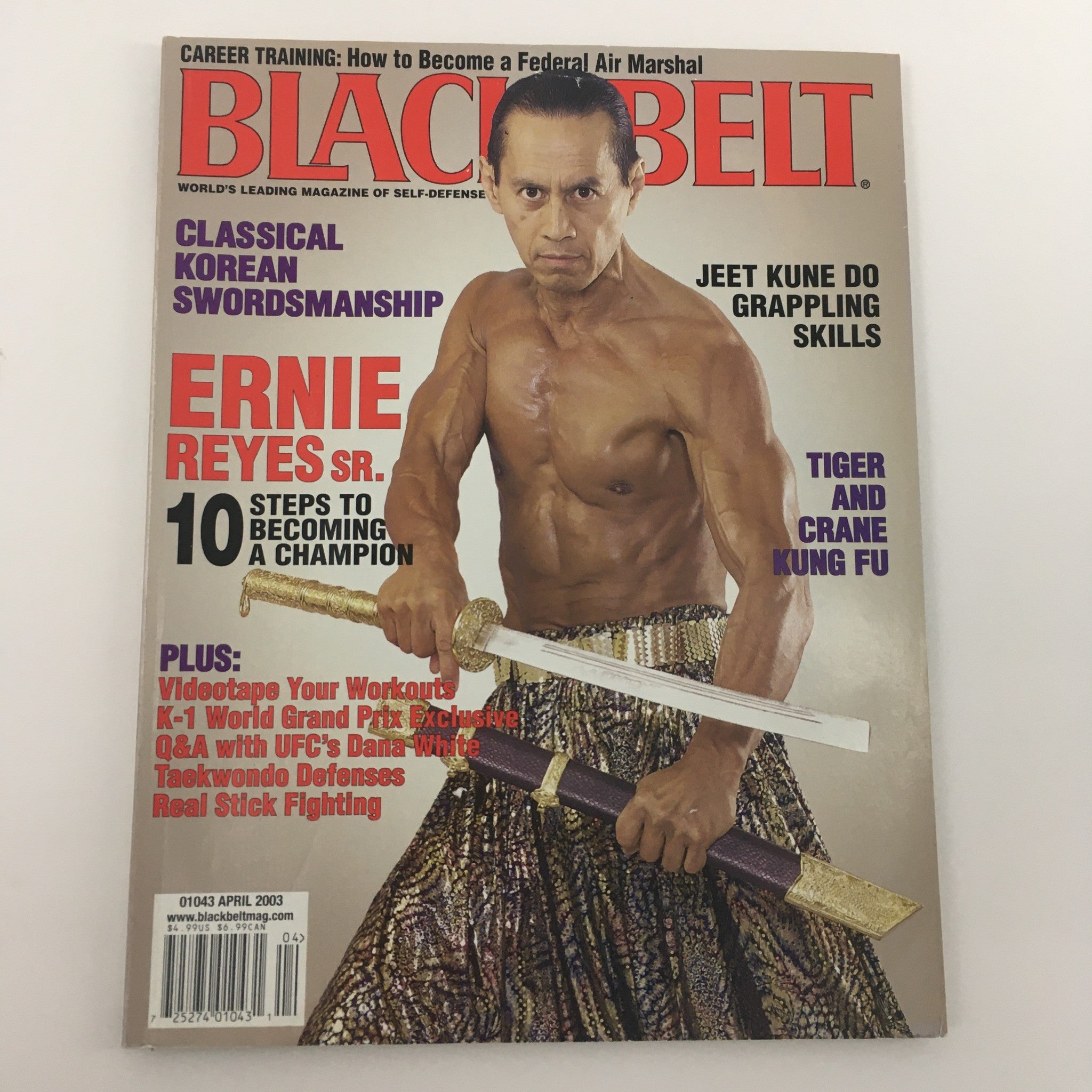 Black Belt Magazine April 2003 Champion Ernie Reyes Sr. Feature, Newsstand