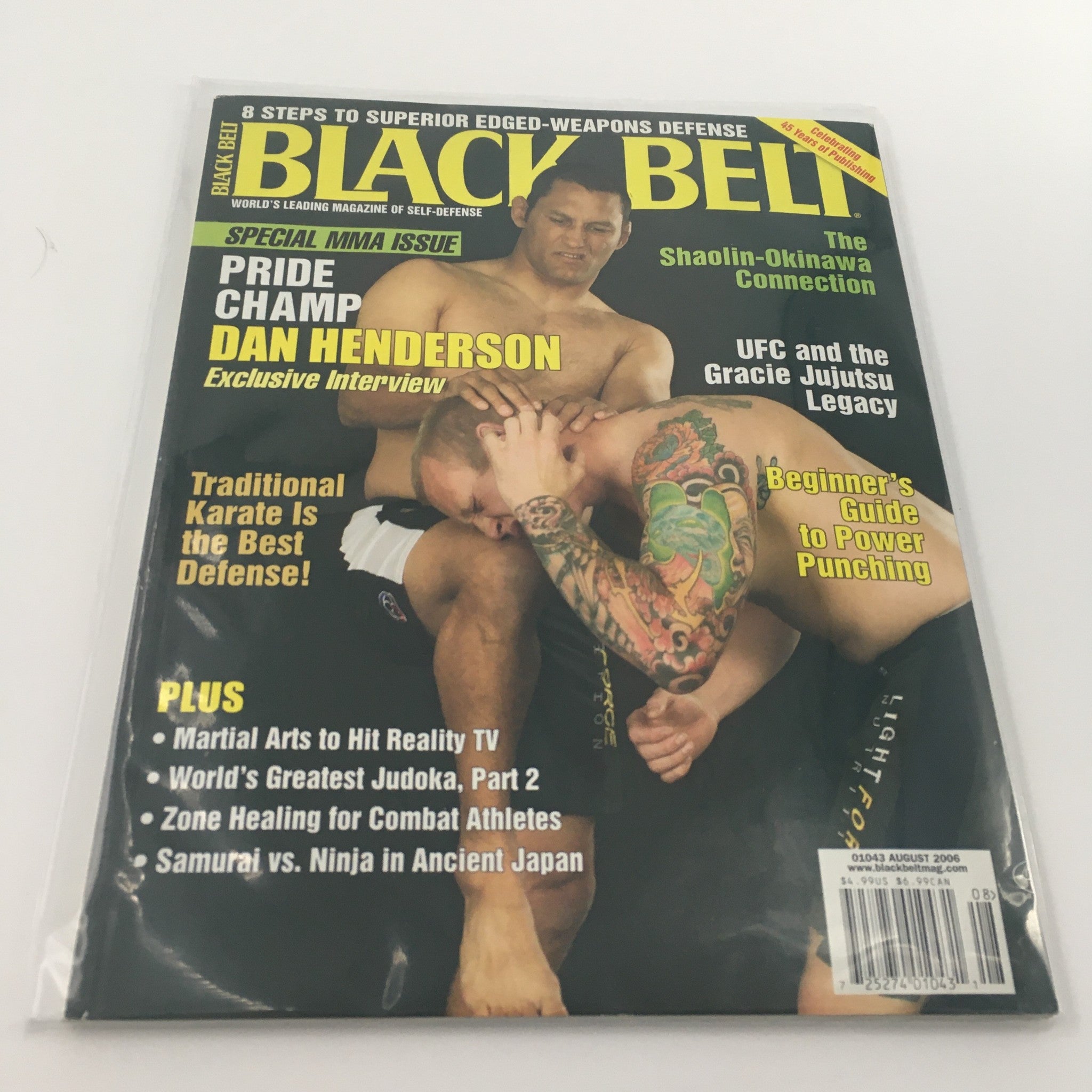 Black Belt Magazine August 2006 Pride Champ Dan Henderson Interview, Newsstand