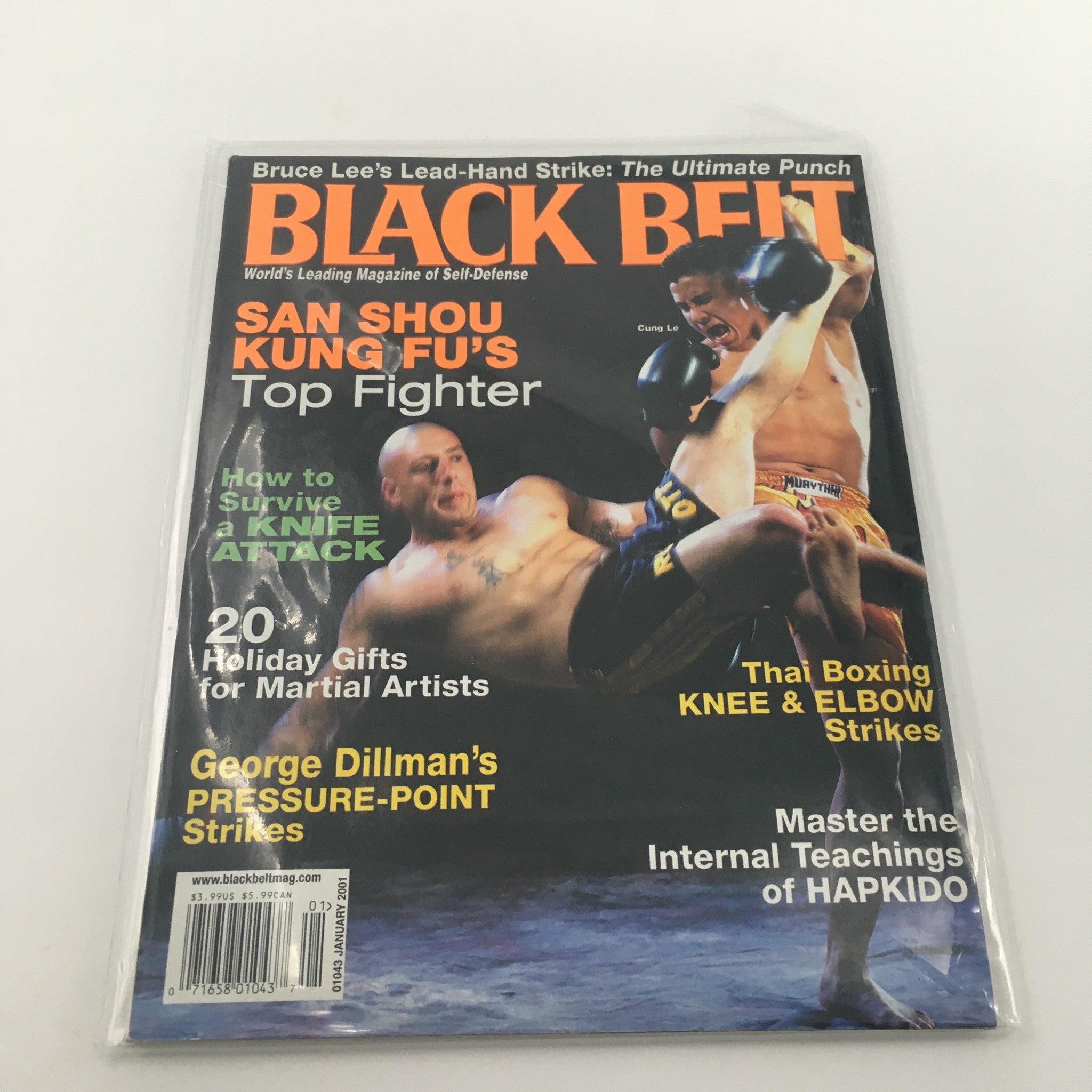 Black Belt Magazine January 2001 Cung Lee San Shou Kung Fu Fighter, Newsstand