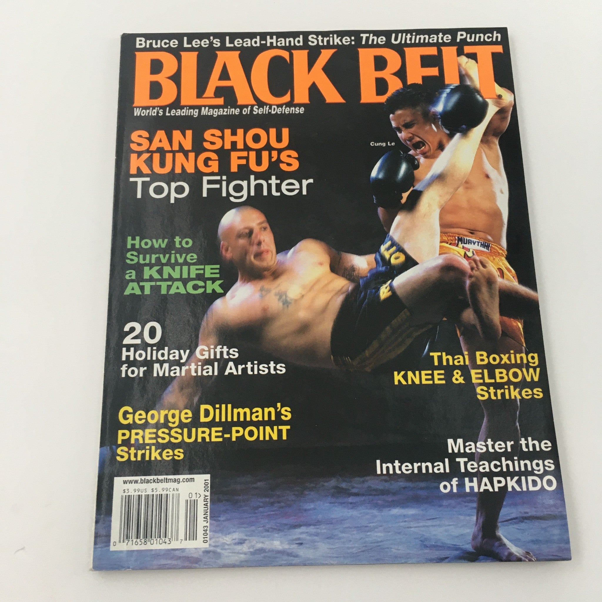 Black Belt Magazine January 2001 Cung Lee San Shou Kung Fu Fighter, Newsstand