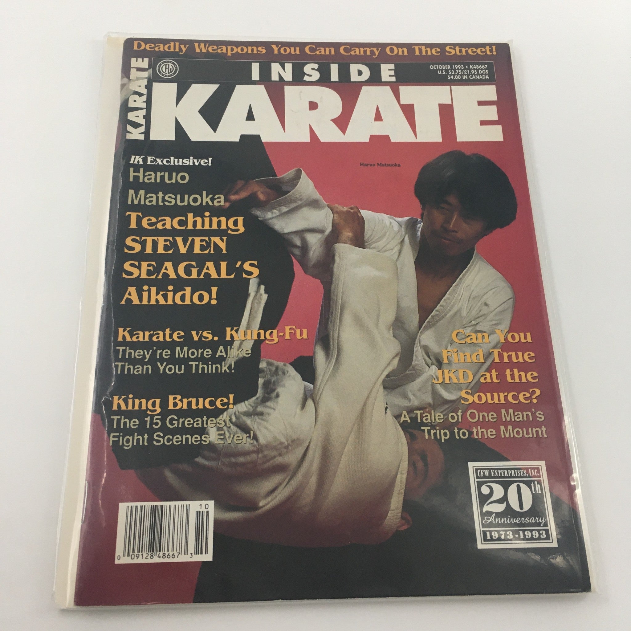 Inside Karate Magazine October 1993 Haruo Matsuka Teach Steven Seagal, Newsstand