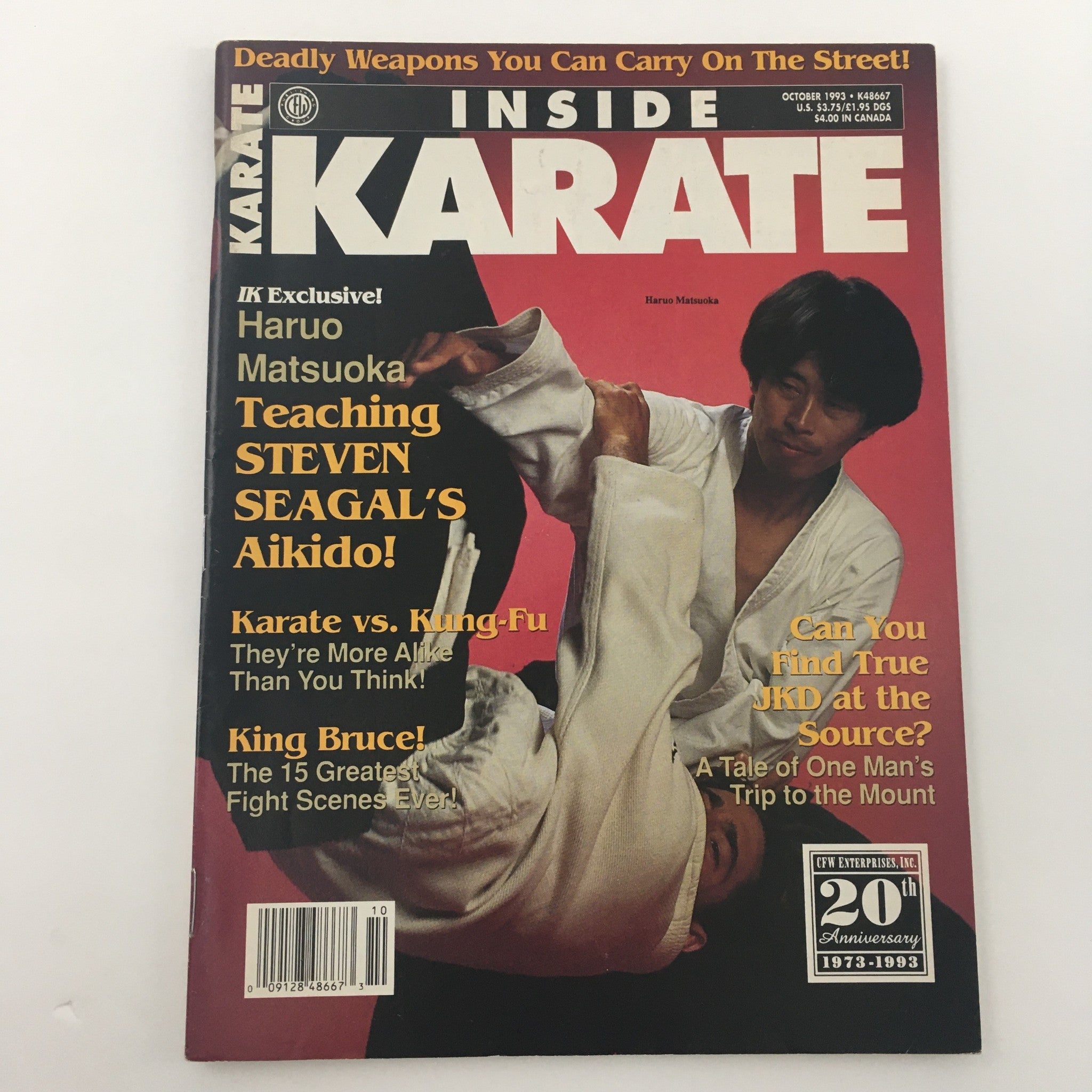 Inside Karate Magazine October 1993 Haruo Matsuka Teach Steven Seagal, Newsstand