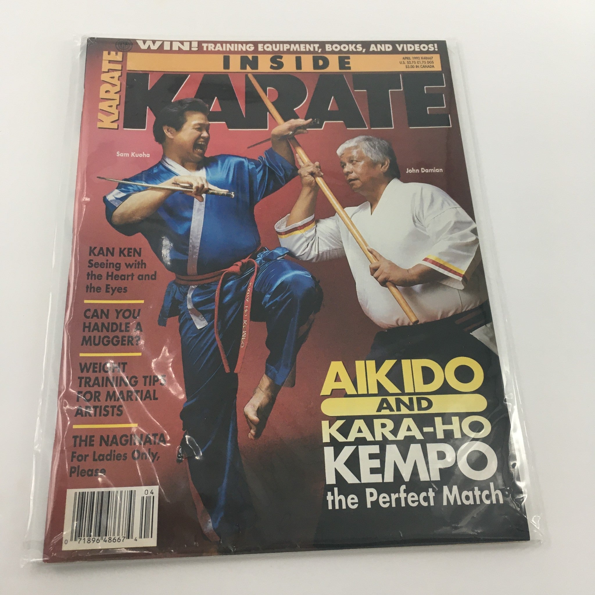 Inside Karate Magazine April 1992 Sam Kuoha and John Damian Feature, Newsstand