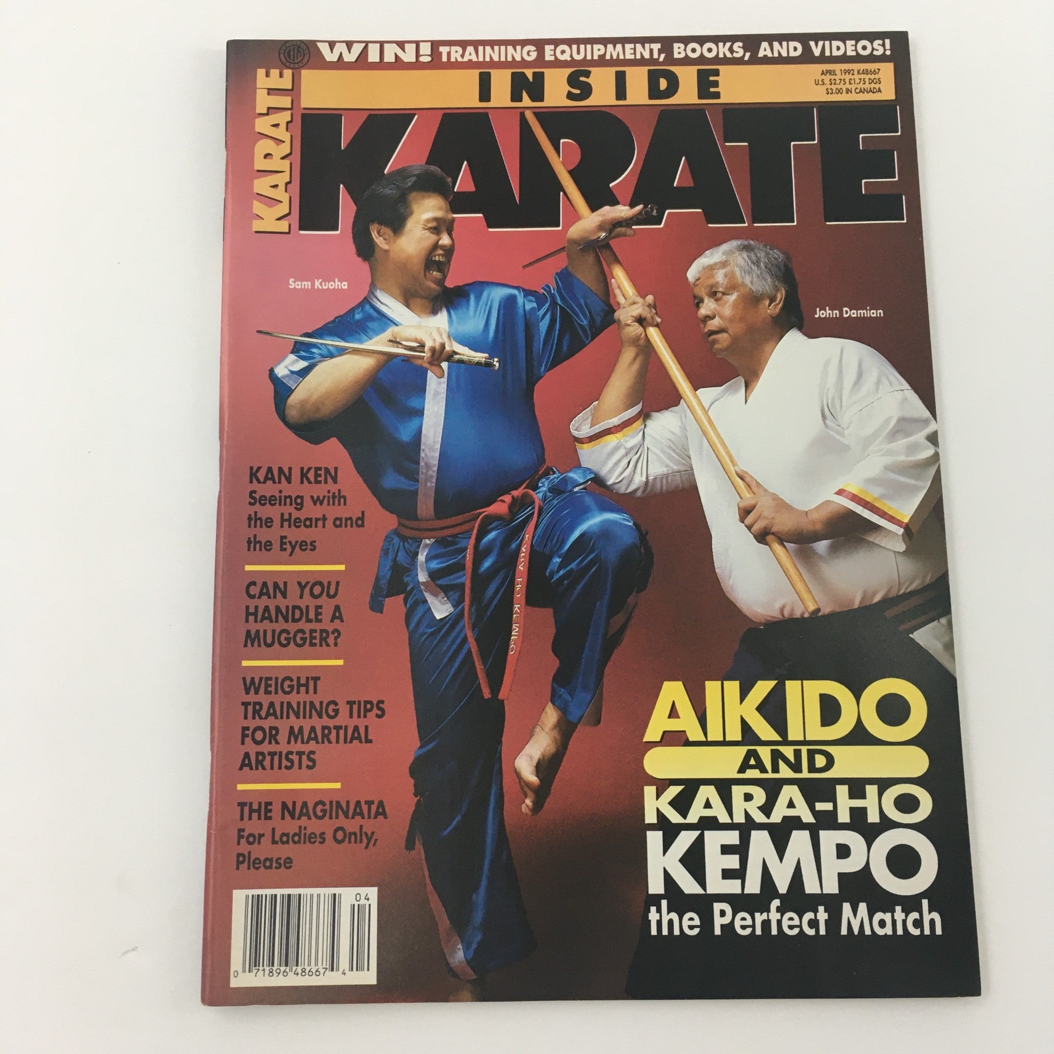 Inside Karate Magazine April 1992 Sam Kuoha and John Damian Feature, Newsstand