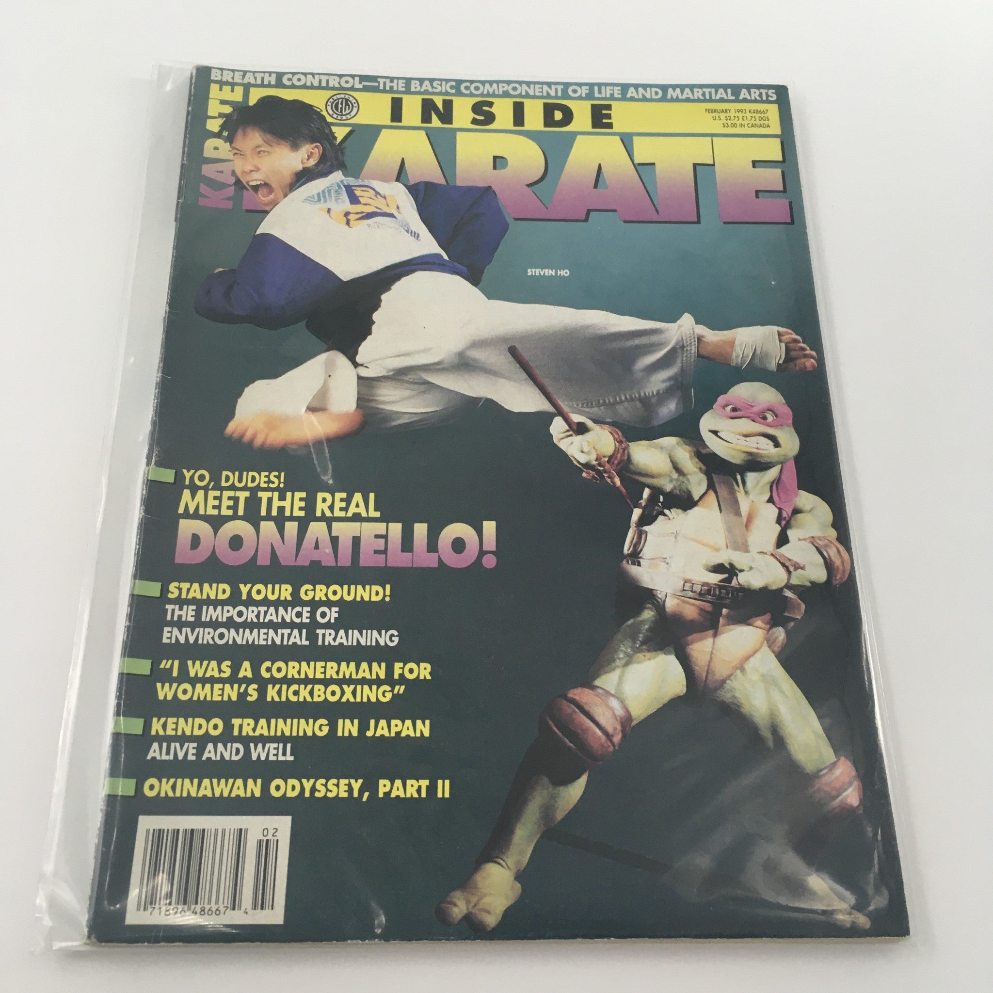 Inside Karate Magazine February 1993 Steven Ho The Real Donatello, Newsstand