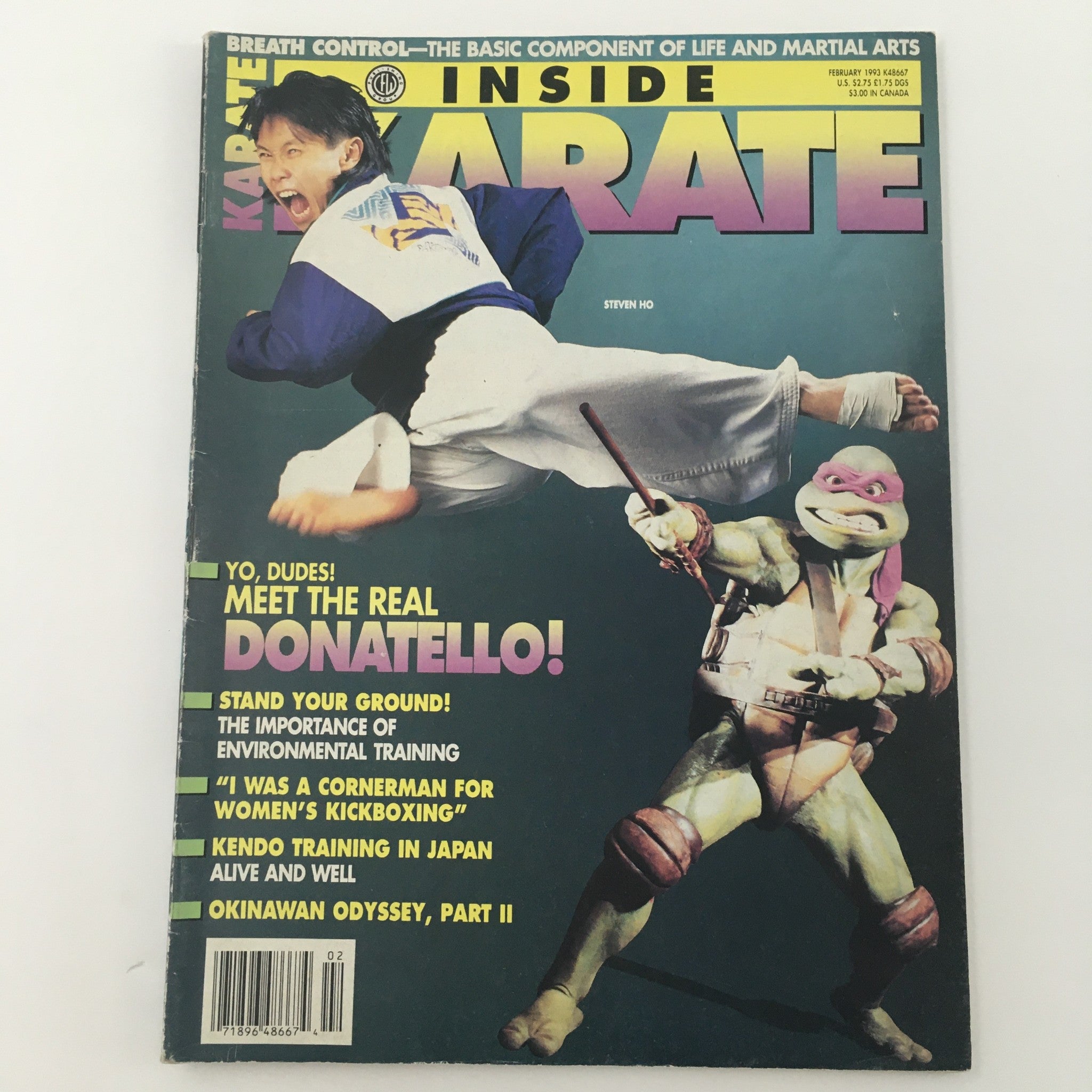 Inside Karate Magazine February 1993 Steven Ho The Real Donatello, Newsstand