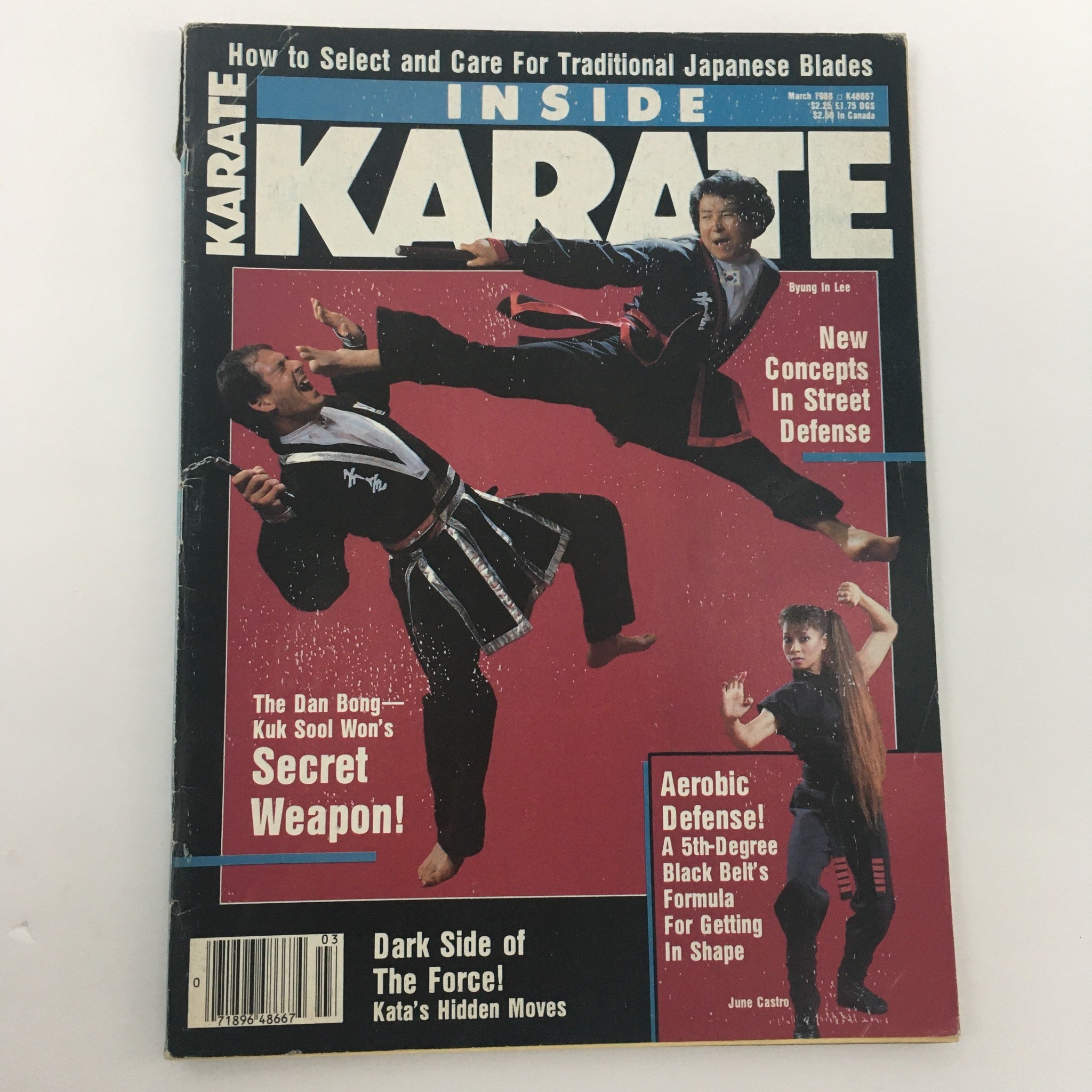 Inside Karate Magazine March 1988 Byung In Lee & June Castro Feature, Newsstand