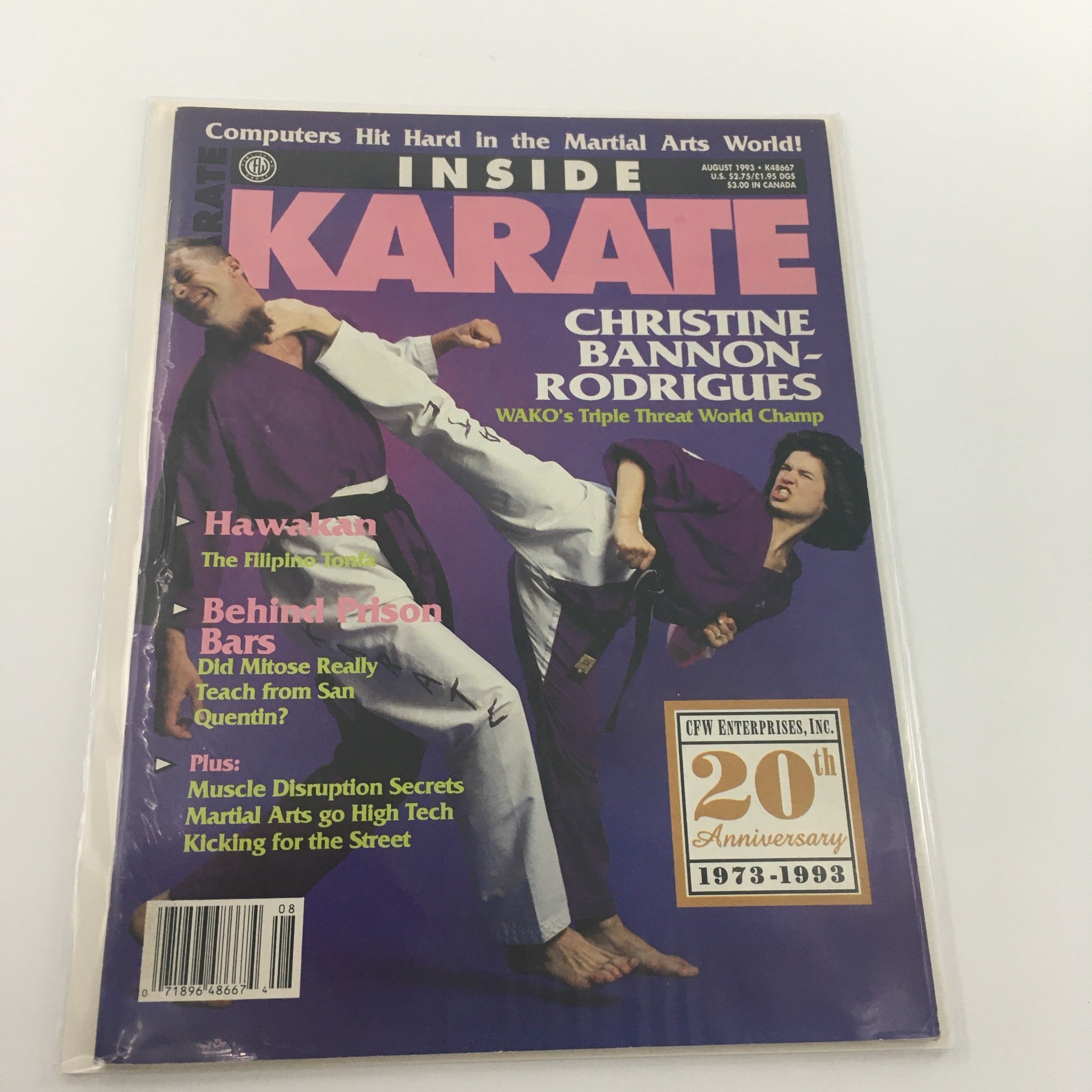 Inside Karate Magazine August 1993 Christine Bannon-Rodrigues Champ, Newsstand