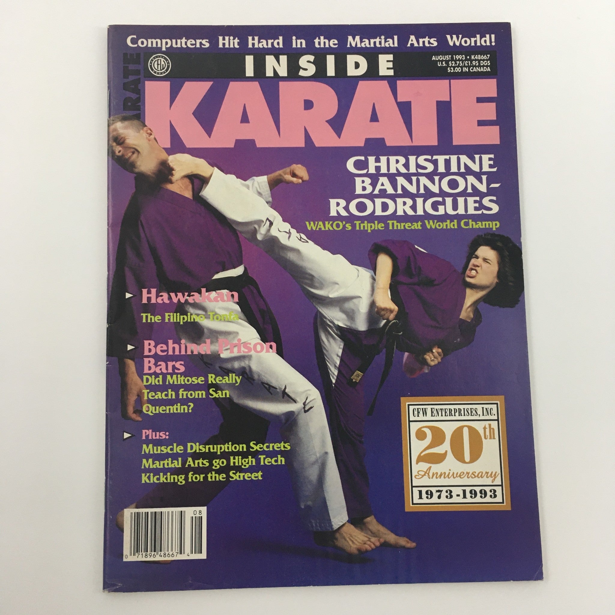 Inside Karate Magazine August 1993 Christine Bannon-Rodrigues Champ, Newsstand