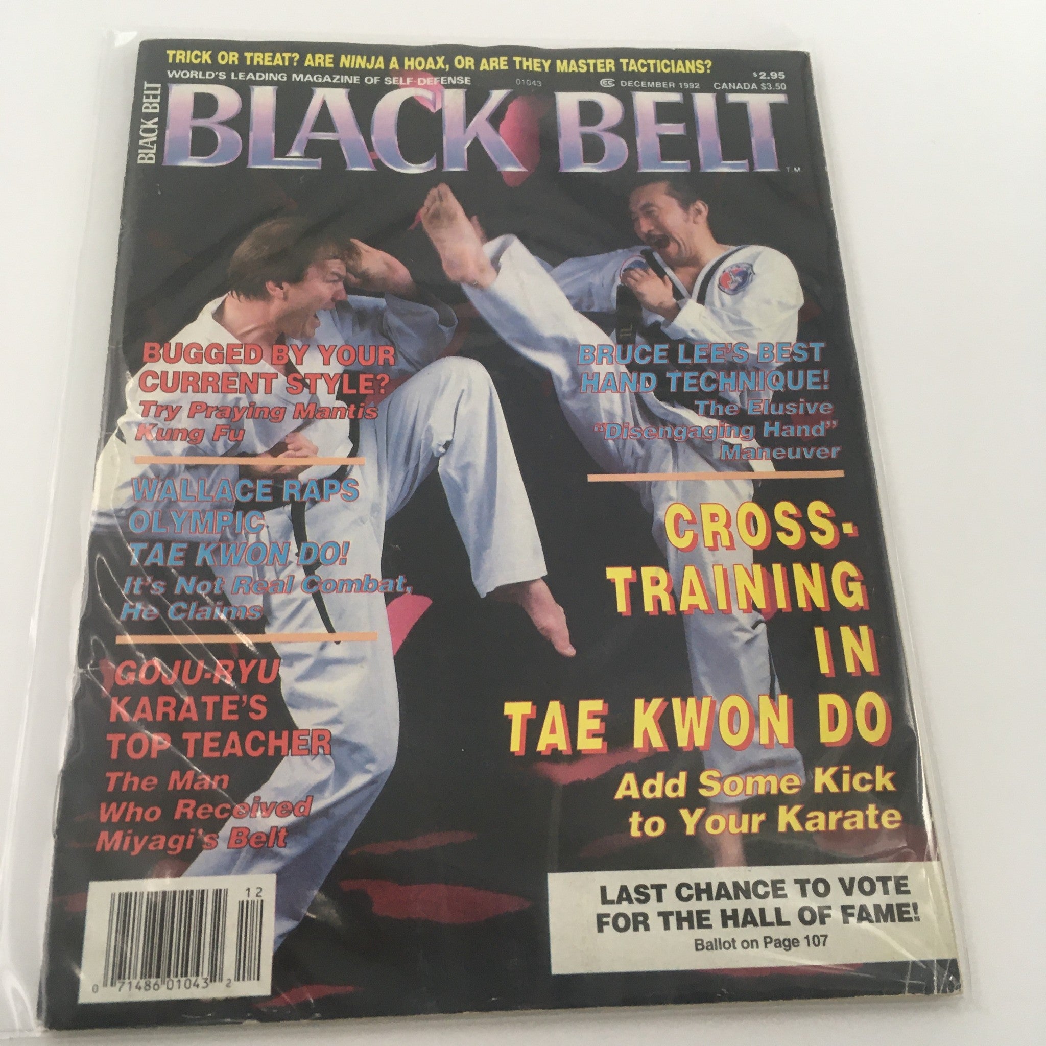 Black Belt Magazine December 1992 Wallace Raps Olympic Tae Kwon Do, Newsstand