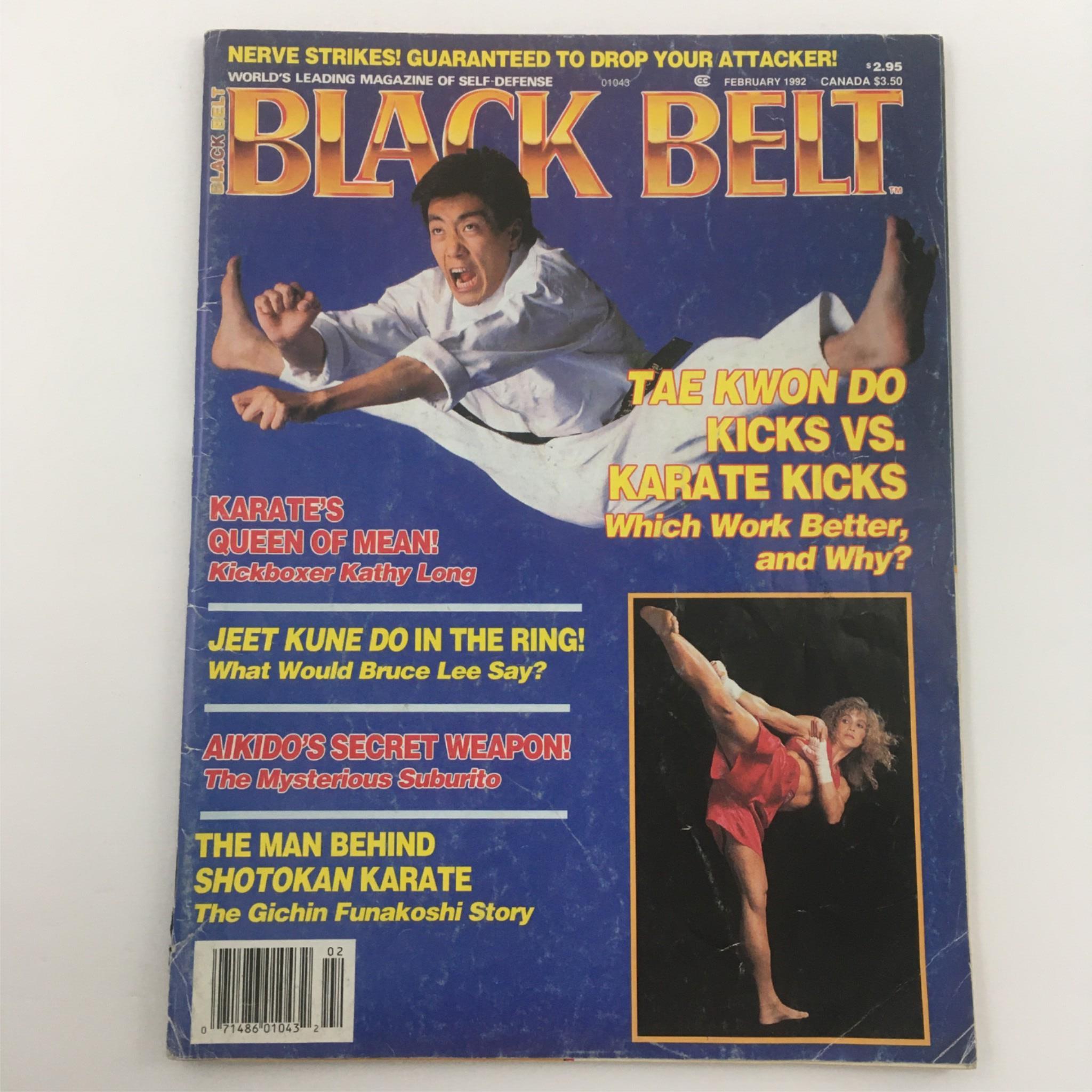 Black Belt Magazine February 1992 Queen of Mean Kickboxer Kathy Long, Newsstand