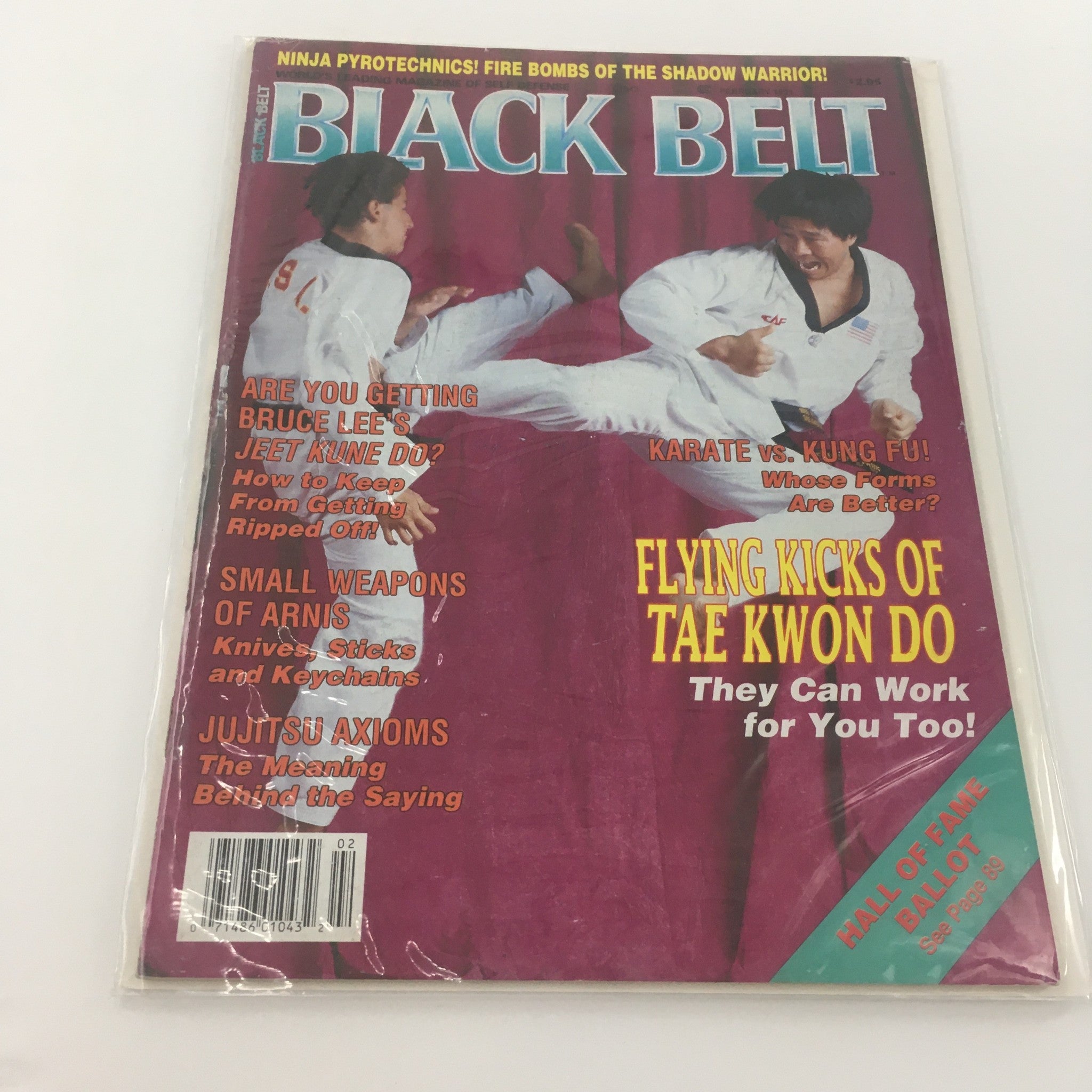 Black Belt Magazine February 1991 Flying Kicks of Tae Kwan Do, Newsstand