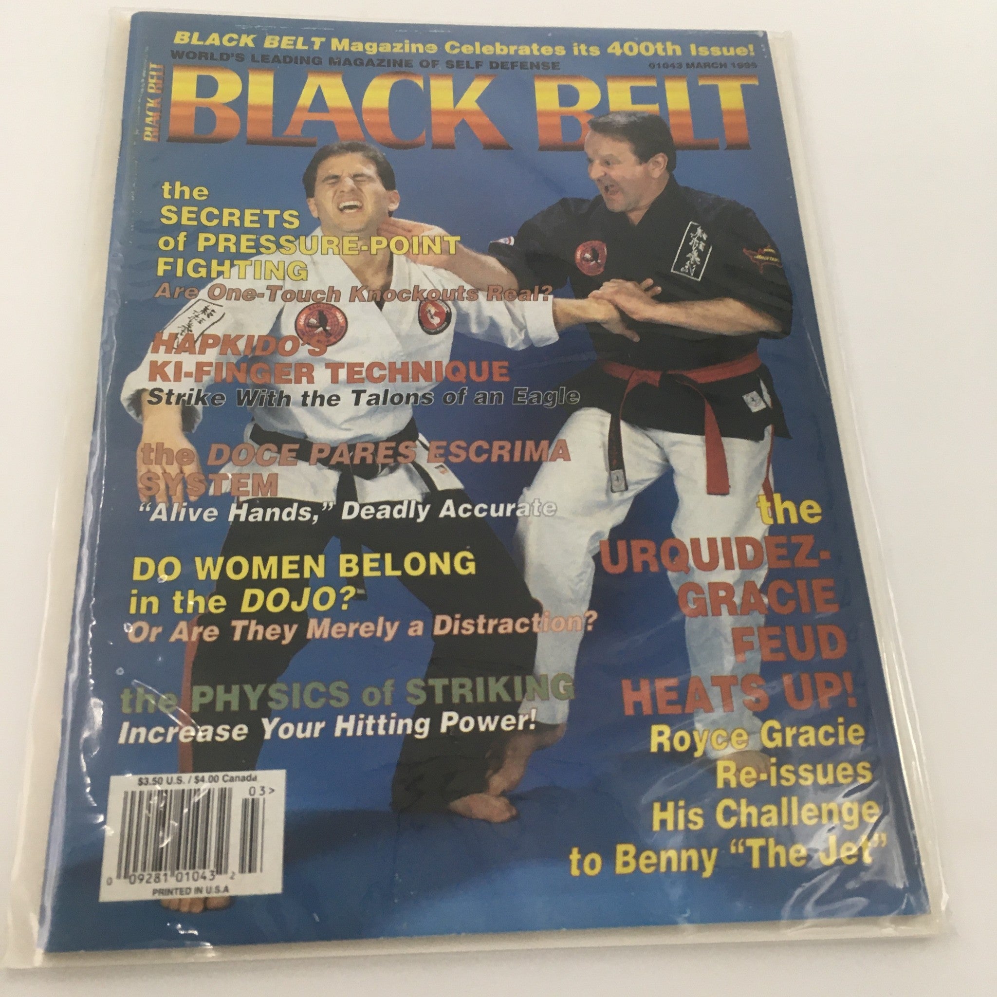 Black Belt Magazine March 1995 Royce Gracie Challenge Benny "The Jet", Newsstand