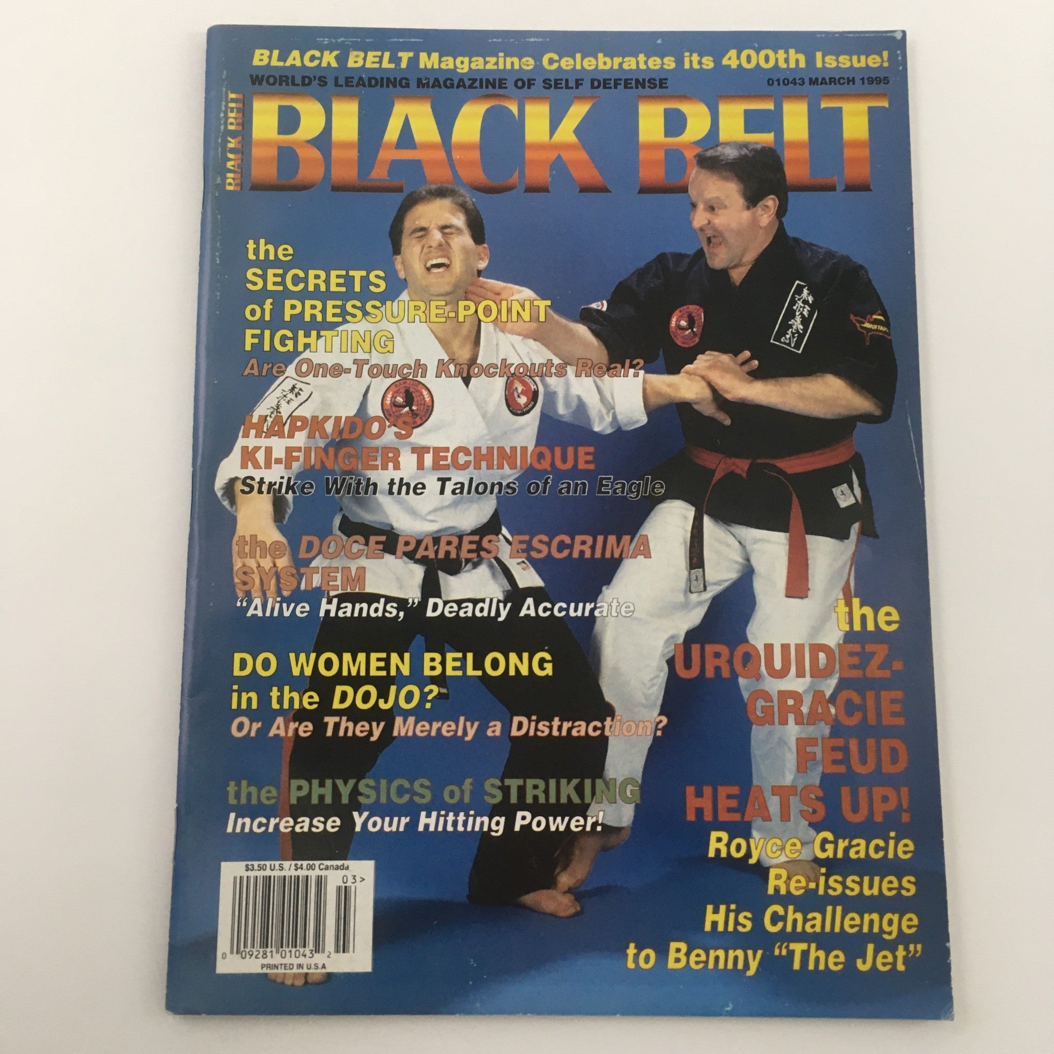 Black Belt Magazine March 1995 Royce Gracie Challenge Benny "The Jet", Newsstand