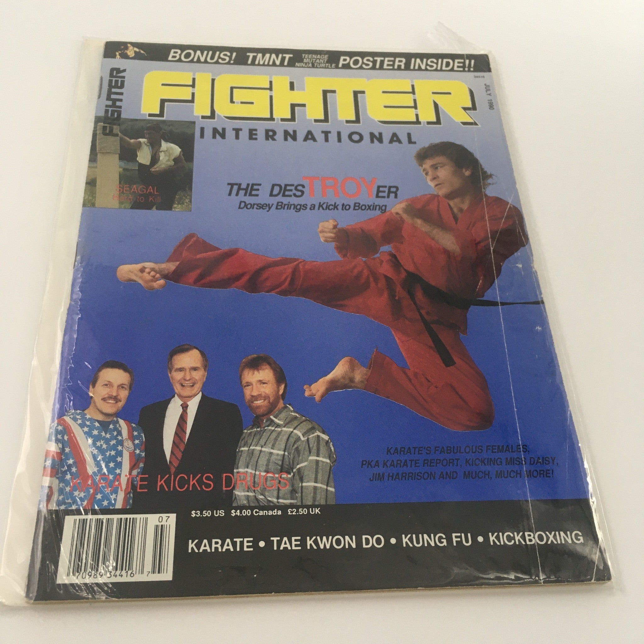 Fighter International Magazine July 1990 Troy Dorsey Kick Boxing, Newsstand