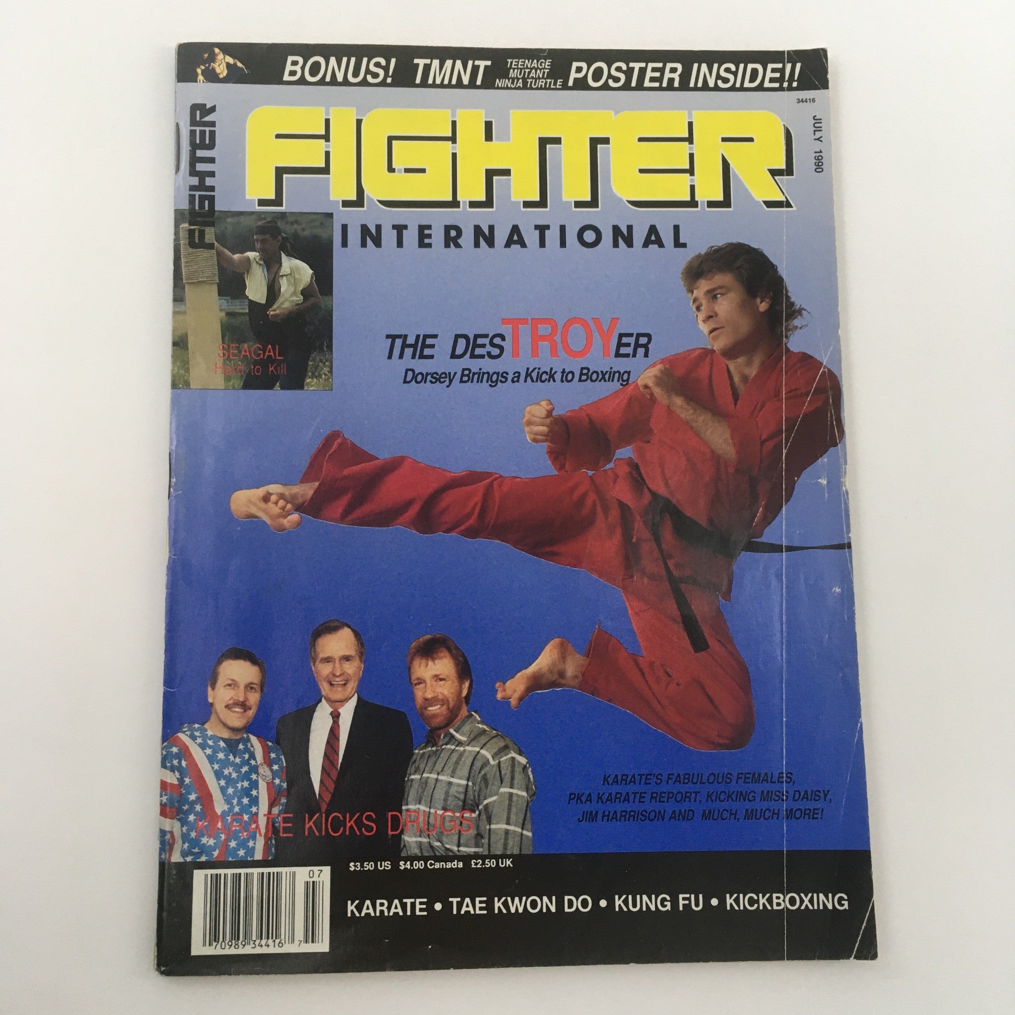 Fighter International Magazine July 1990 Troy Dorsey Kick Boxing, Newsstand