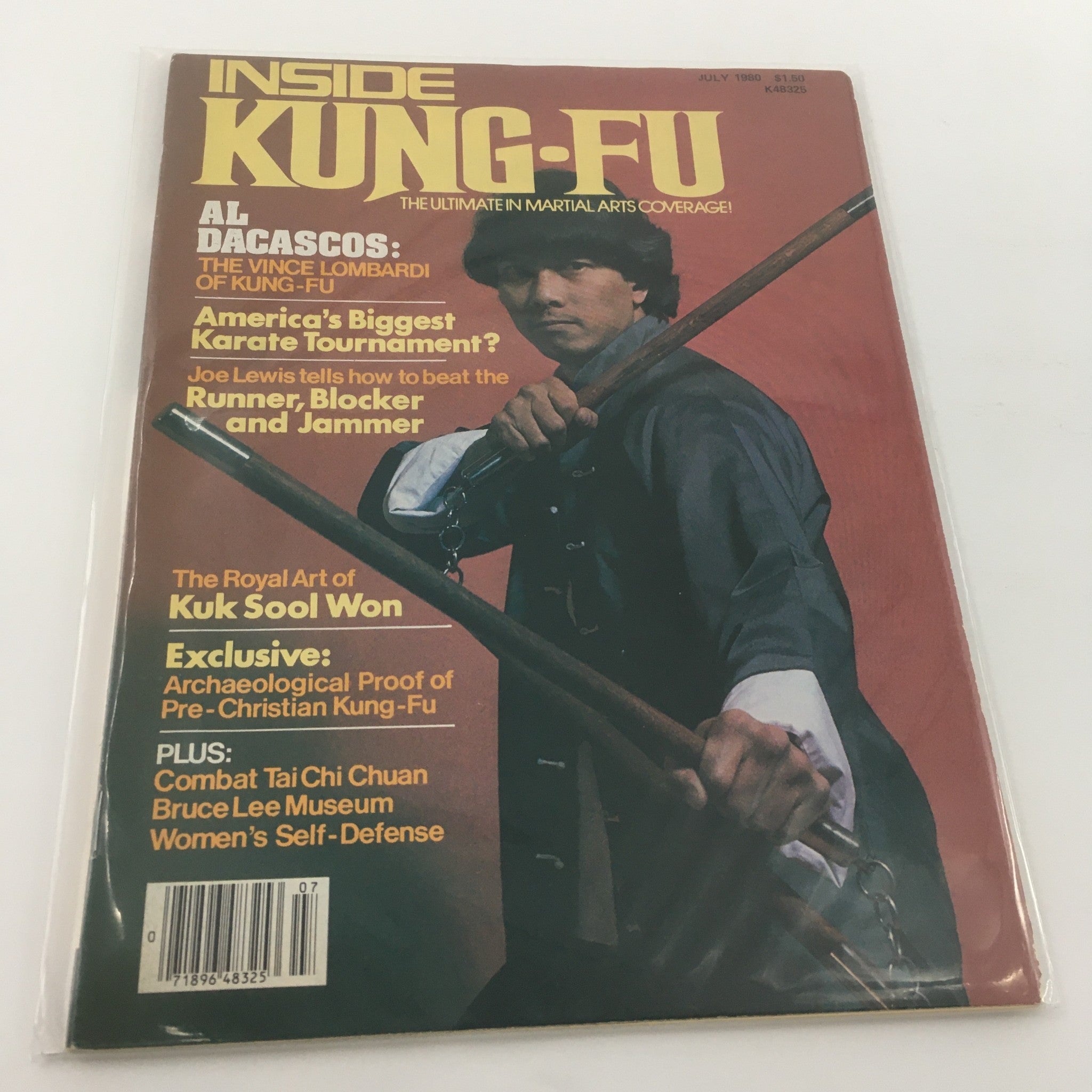 Cover of VTG Inside Kung-Fu Magazine July 1980 featuring Al Dacascos, showcasing martial arts content with emphasis on Kung-Fu techniques and culture.