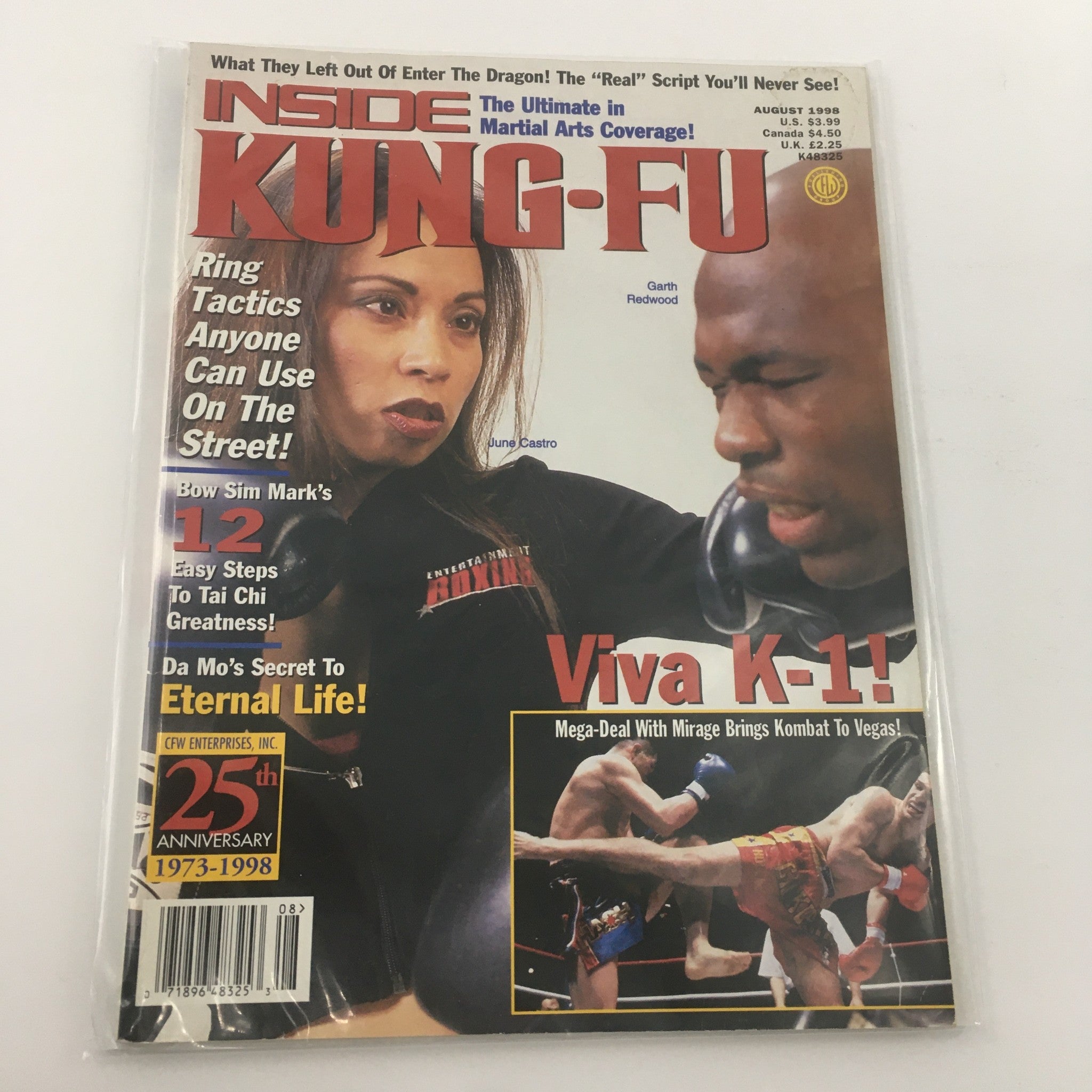 Inside Kung Fu Magazine August 1998 June Castro and Garth Redwood, Newsstand