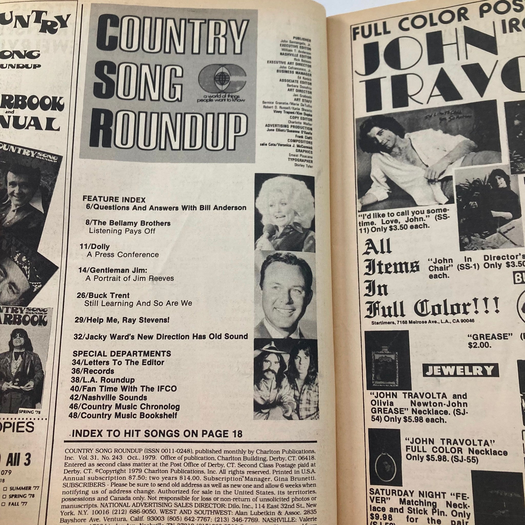 VTG Country Song Roundup Magazine October 1979 Dolly Parton Press Conference