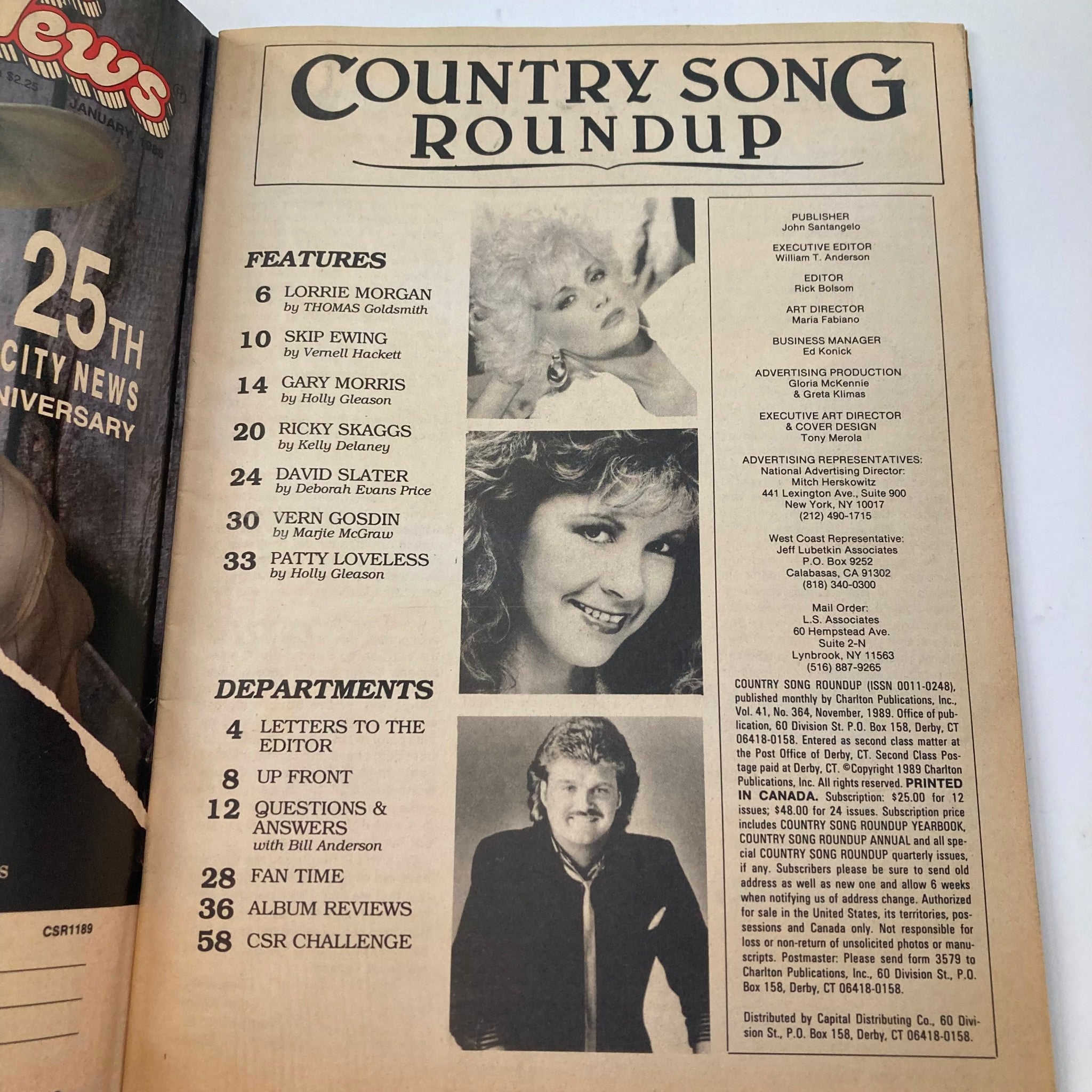 VTG Country Song Roundup Magazine November 1989 Ricky Skaggs & Vern Gosdin