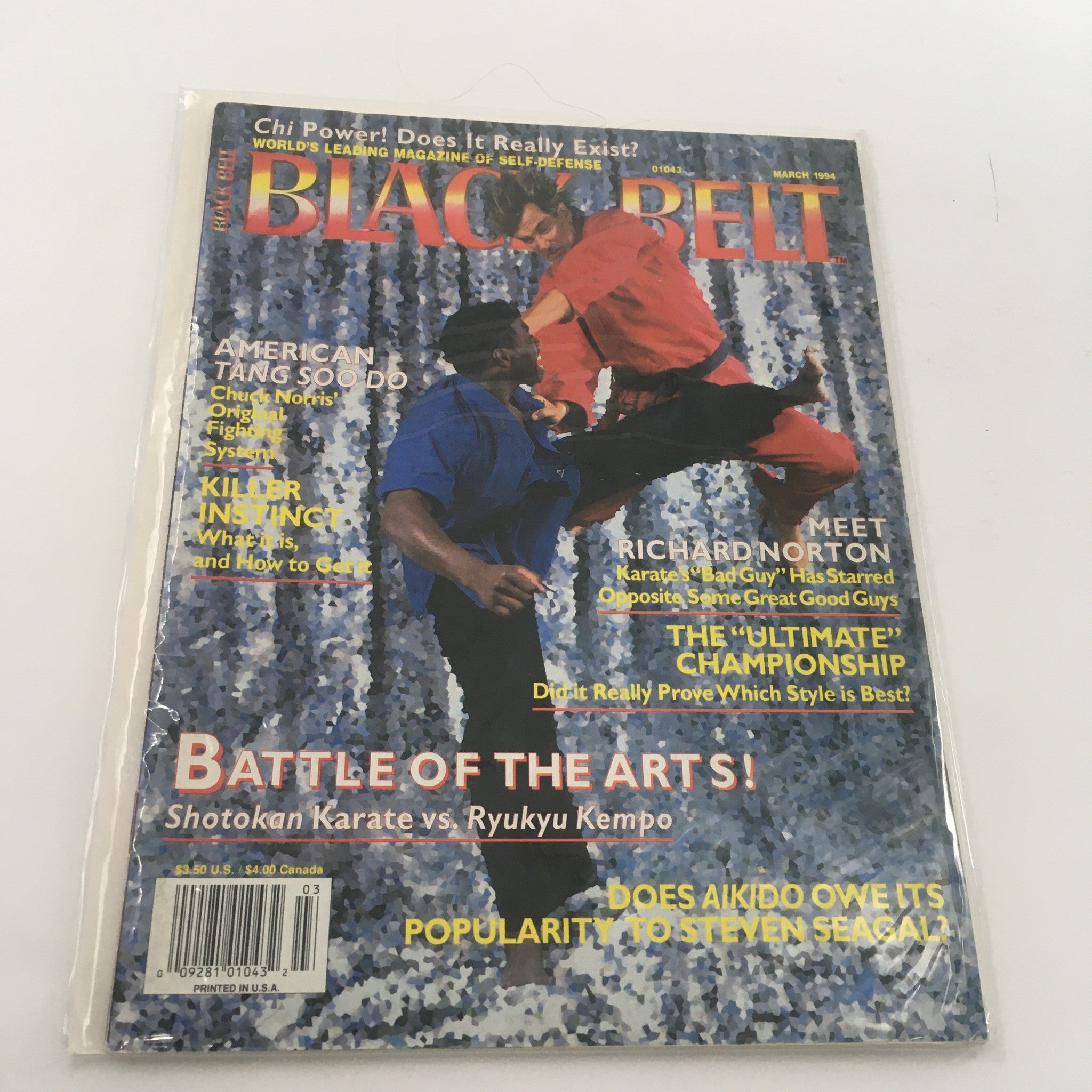 Black Belt Magazine March 1994 Richard Norton Karate's Bad Guy, Newsstand