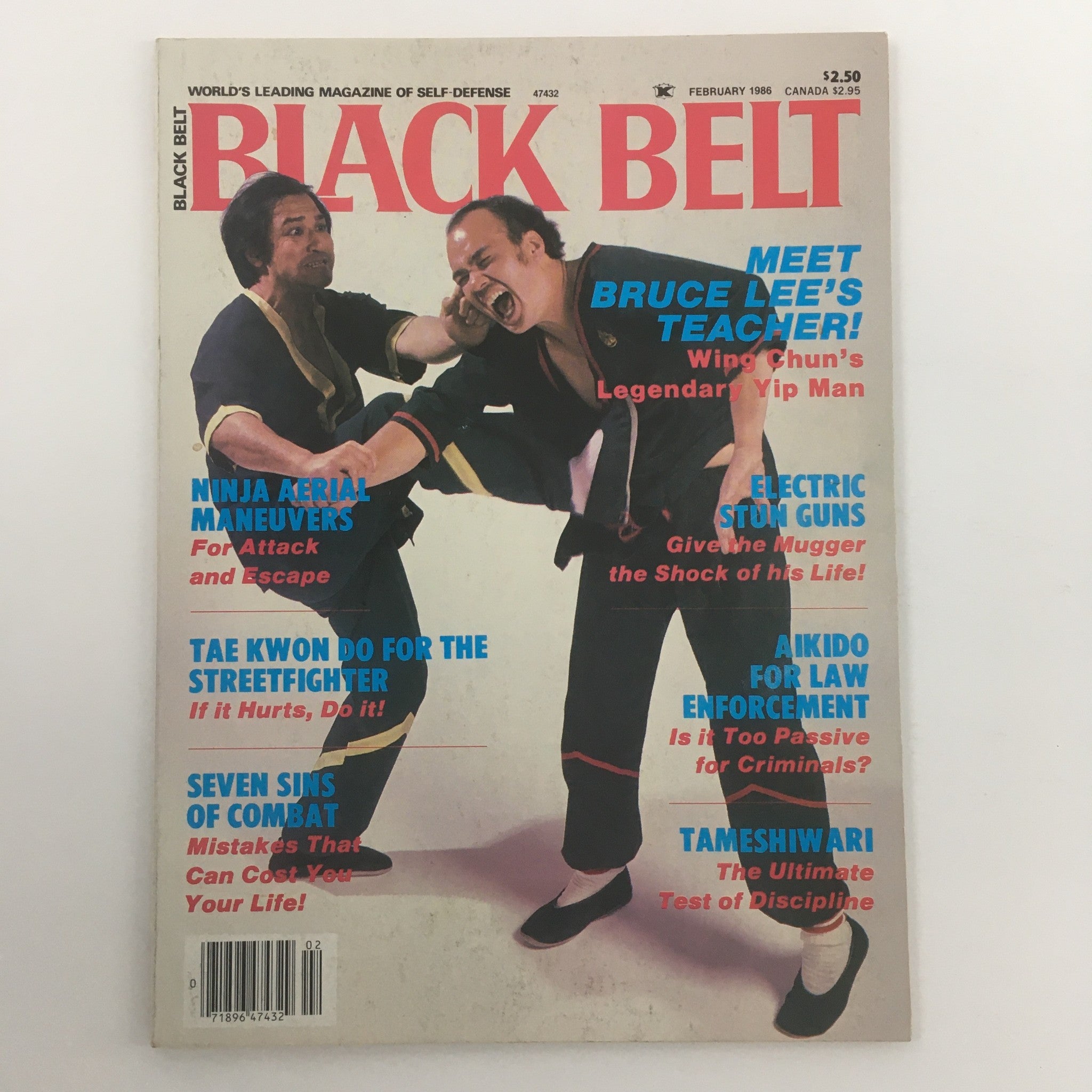 Black Belt Magazine February 1986 Bruce Lee's Teacher Legend Yip Man, Newsstand