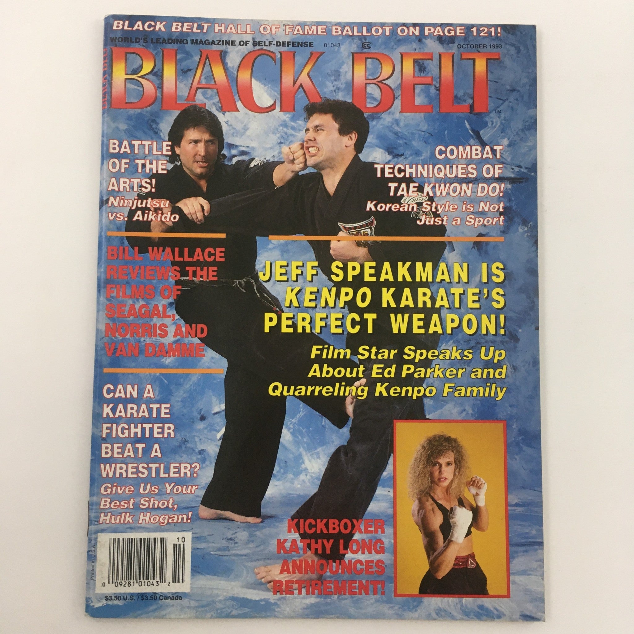 Black Belt Magazine October 1993 Kickboxer Kathy Long Retirement, Newsstand