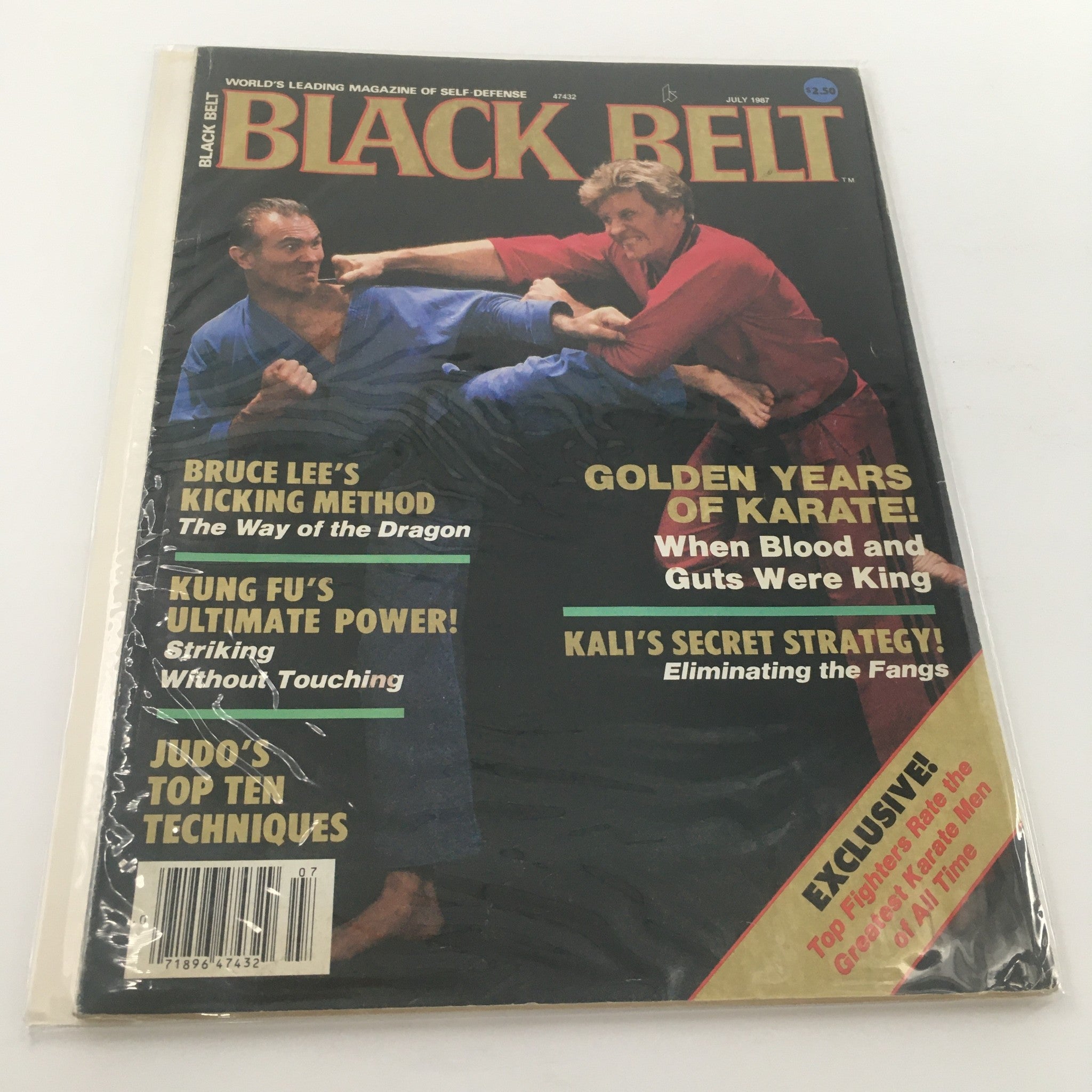 Black Belt Magazine July 1987 Bruce Lee Kicking Method, Newsstand